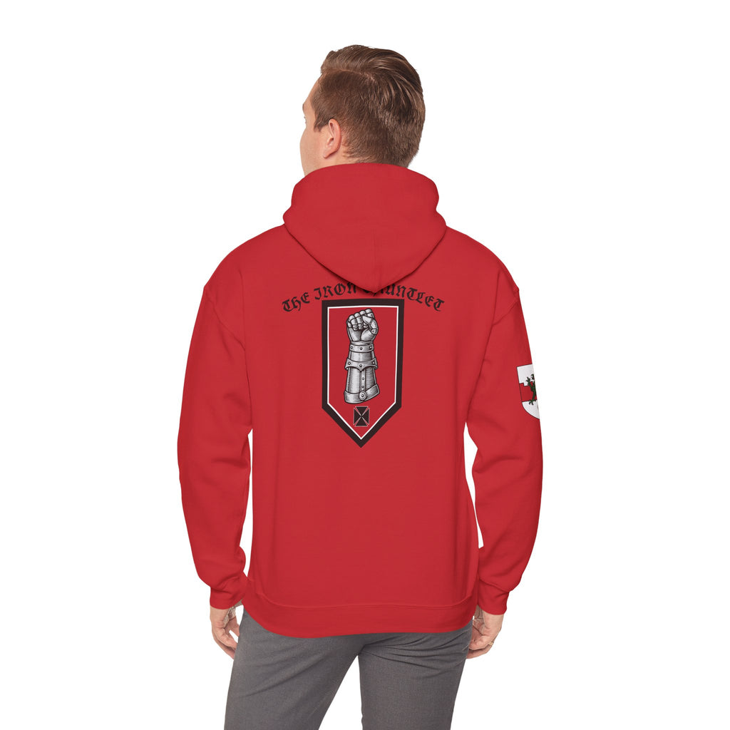 Medieval Knight Hoodie — Heraldic Fist Crest & Tapestry Art Hoodie