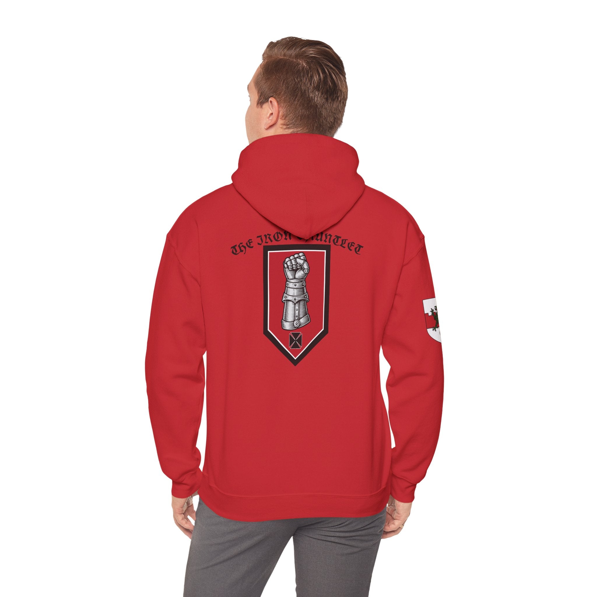 Medieval Knight Hoodie — Heraldic Fist Crest & Tapestry Art Hoodie