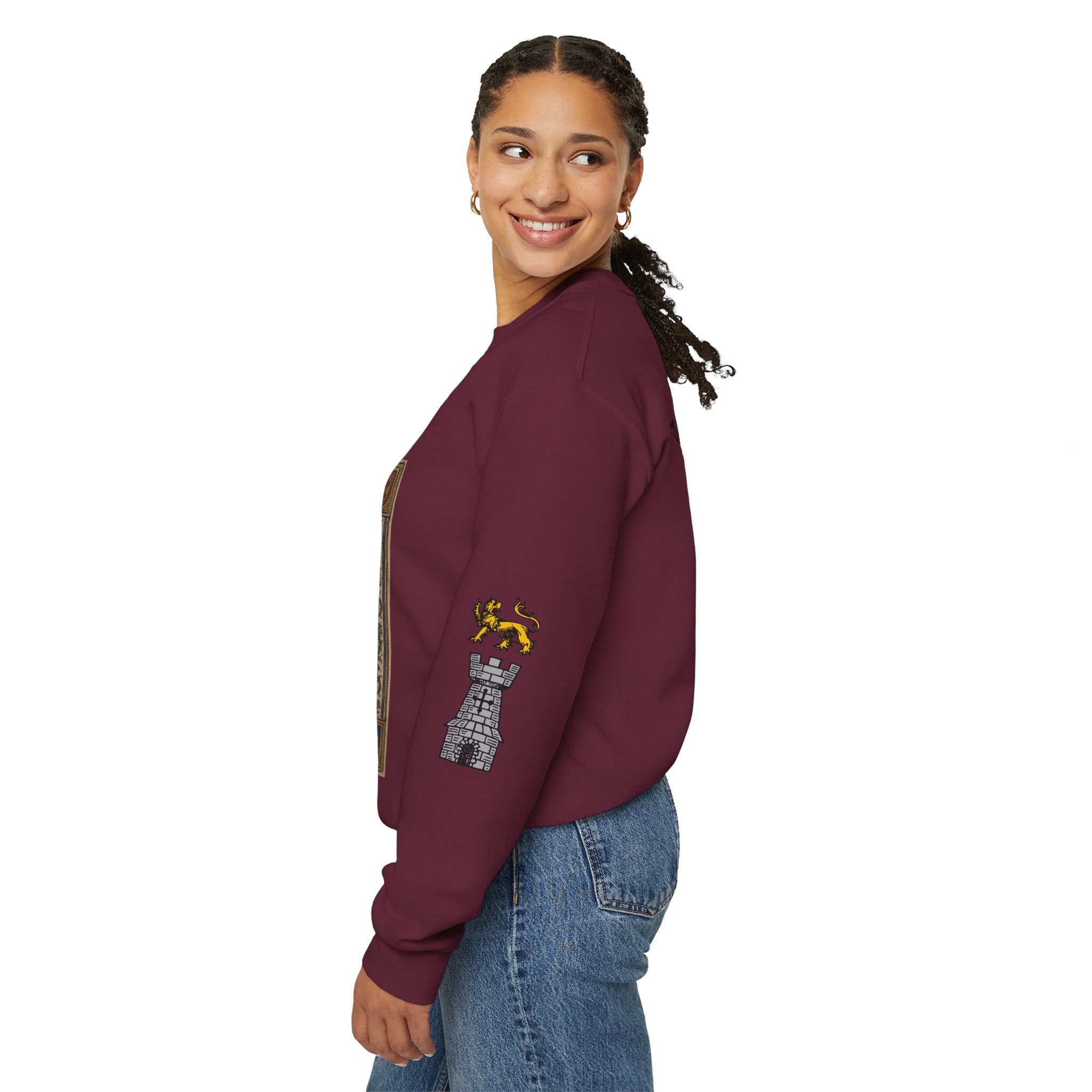 Iron Discipline Crewneck Sweatshirt — Medieval Gauntlet Graphic