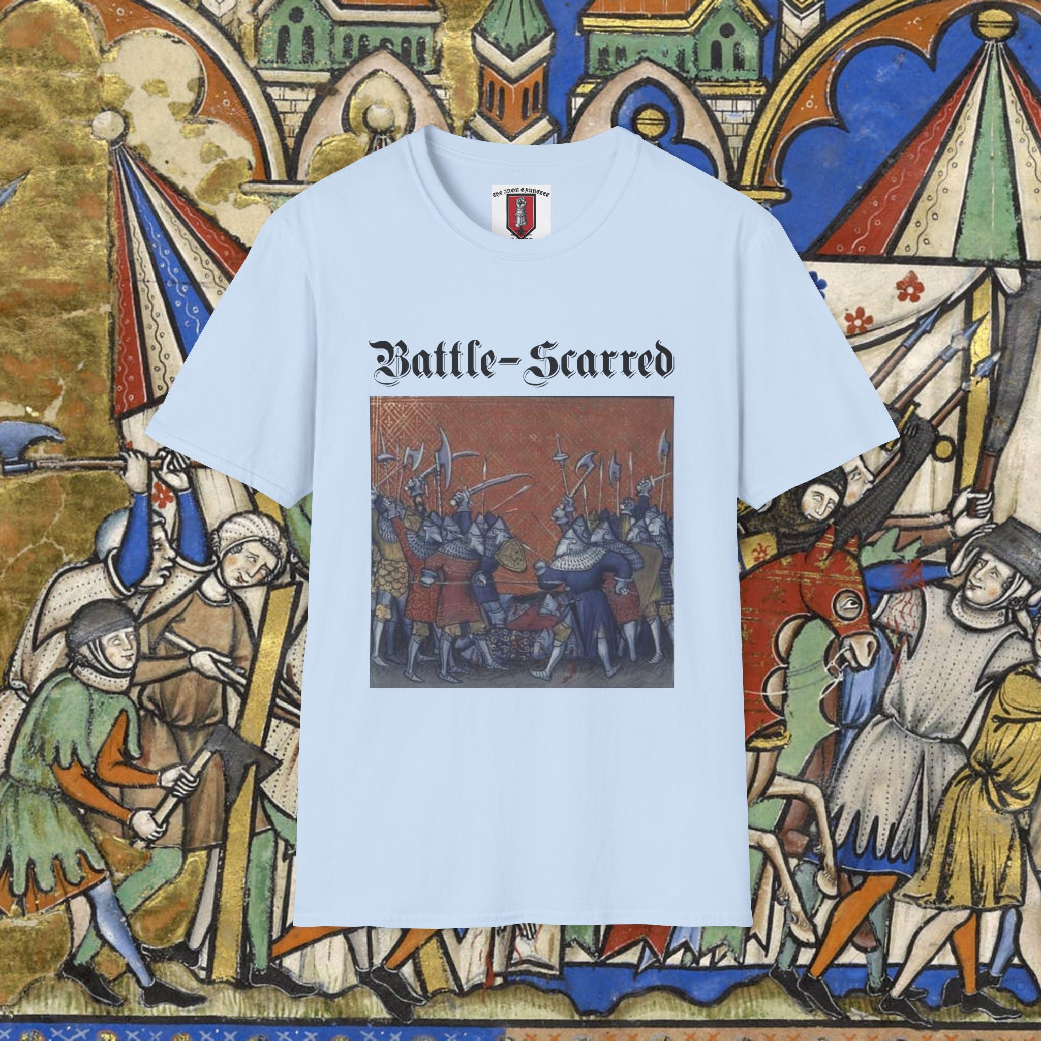 Battle-Scarred T-Shirt — Vintage Medieval Armor Graphic Tee