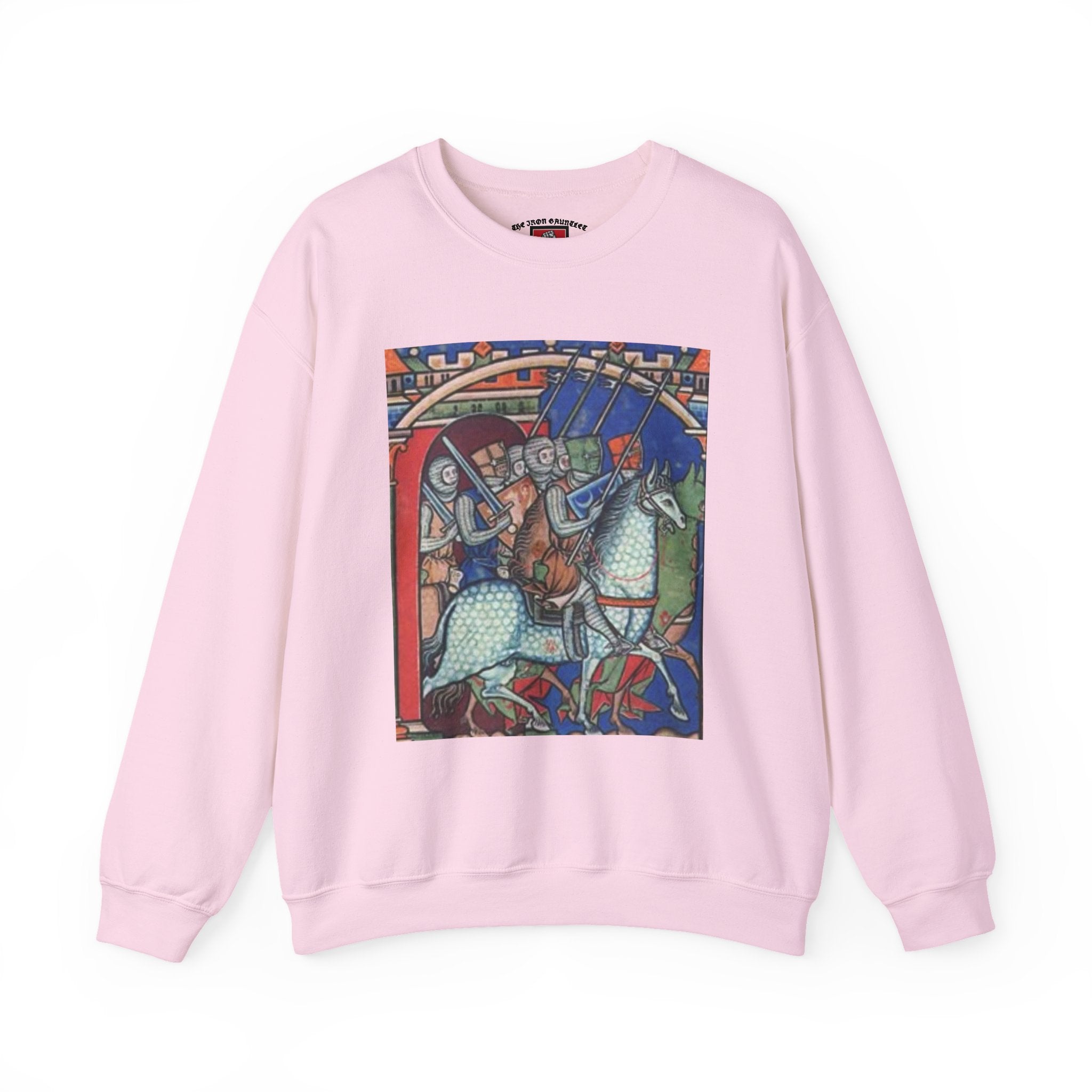 Medieval Knight Crewneck Sweatshirt — 'The Iron Gauntlet' Graphic