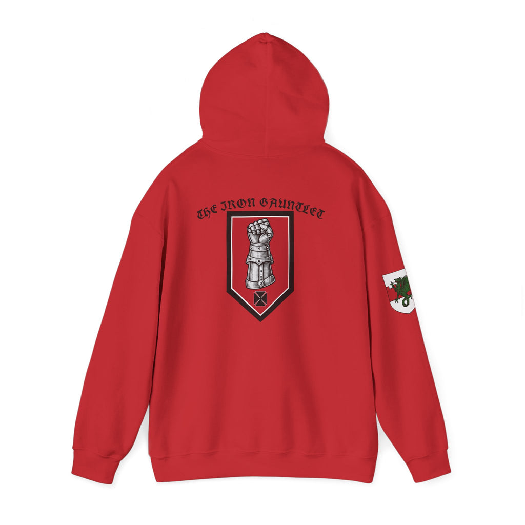 Medieval Knight Hoodie — Heraldic Fist Crest & Tapestry Art Hoodie