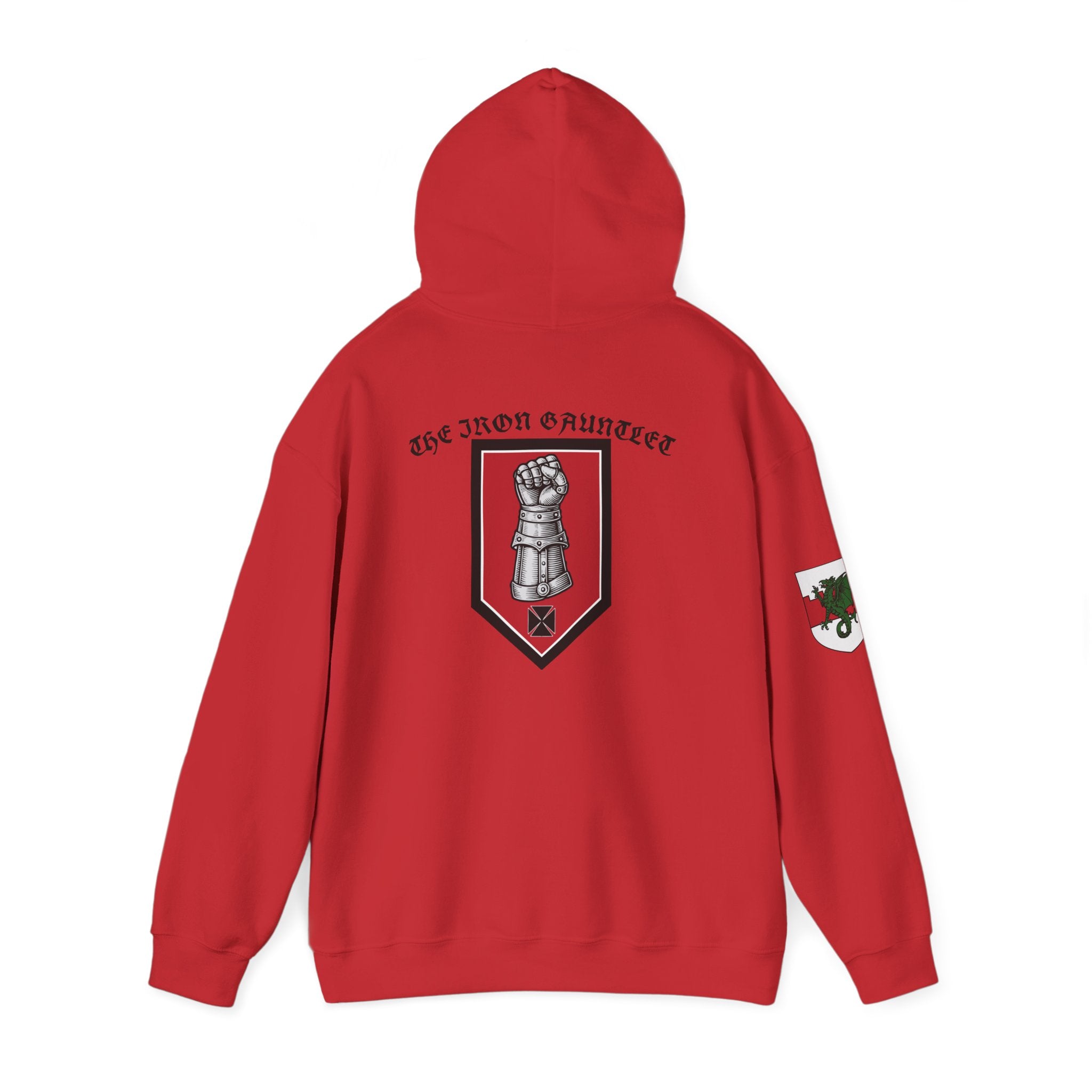 Medieval Knight Hoodie — Heraldic Fist Crest & Tapestry Art Hoodie