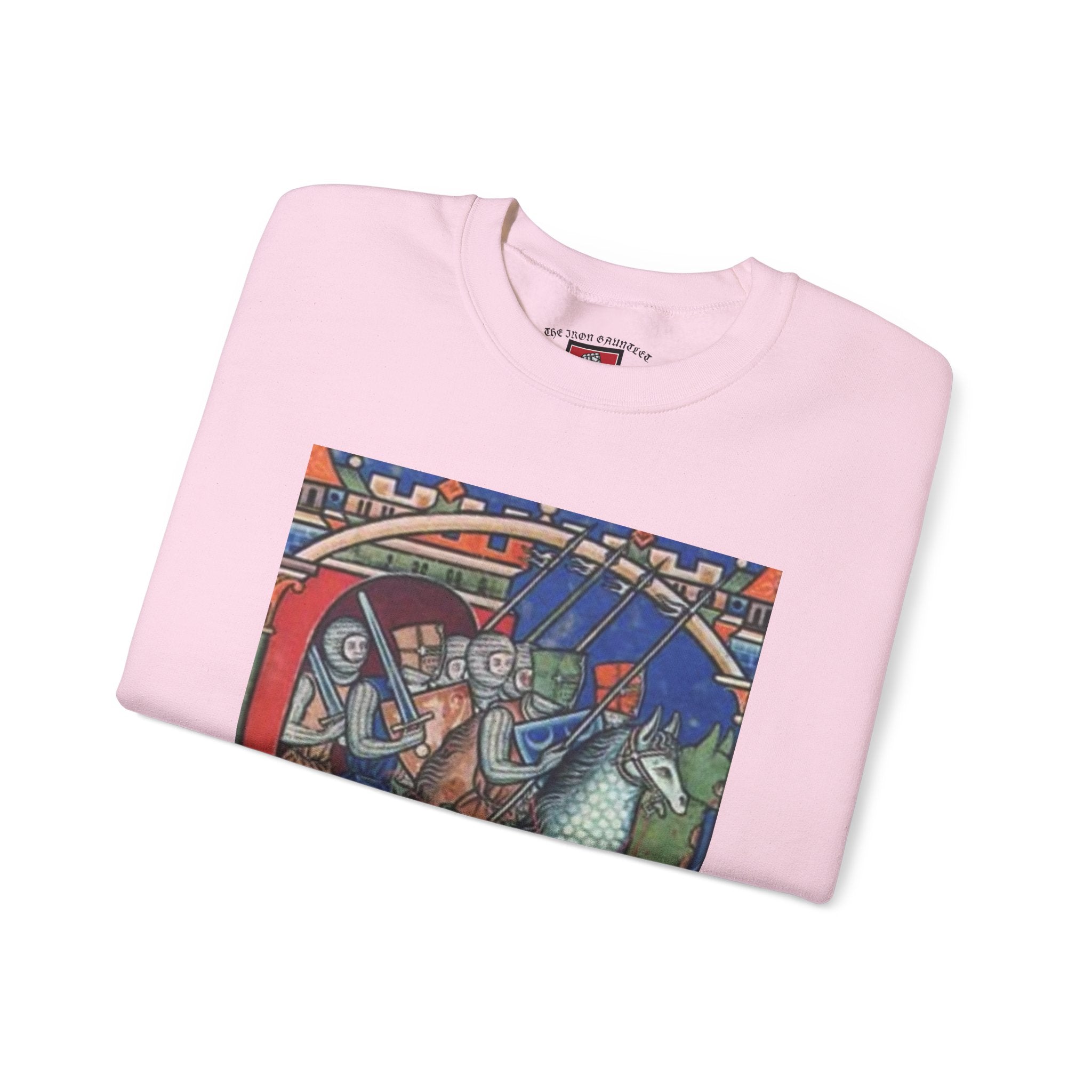 Medieval Knight Crewneck Sweatshirt — 'The Iron Gauntlet' Graphic