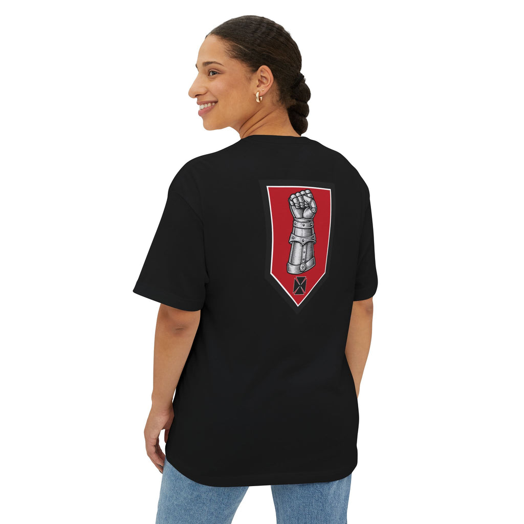 Iron Gauntlet Tee — Medieval Knight Graphic T‑Shirt (Front/Back)