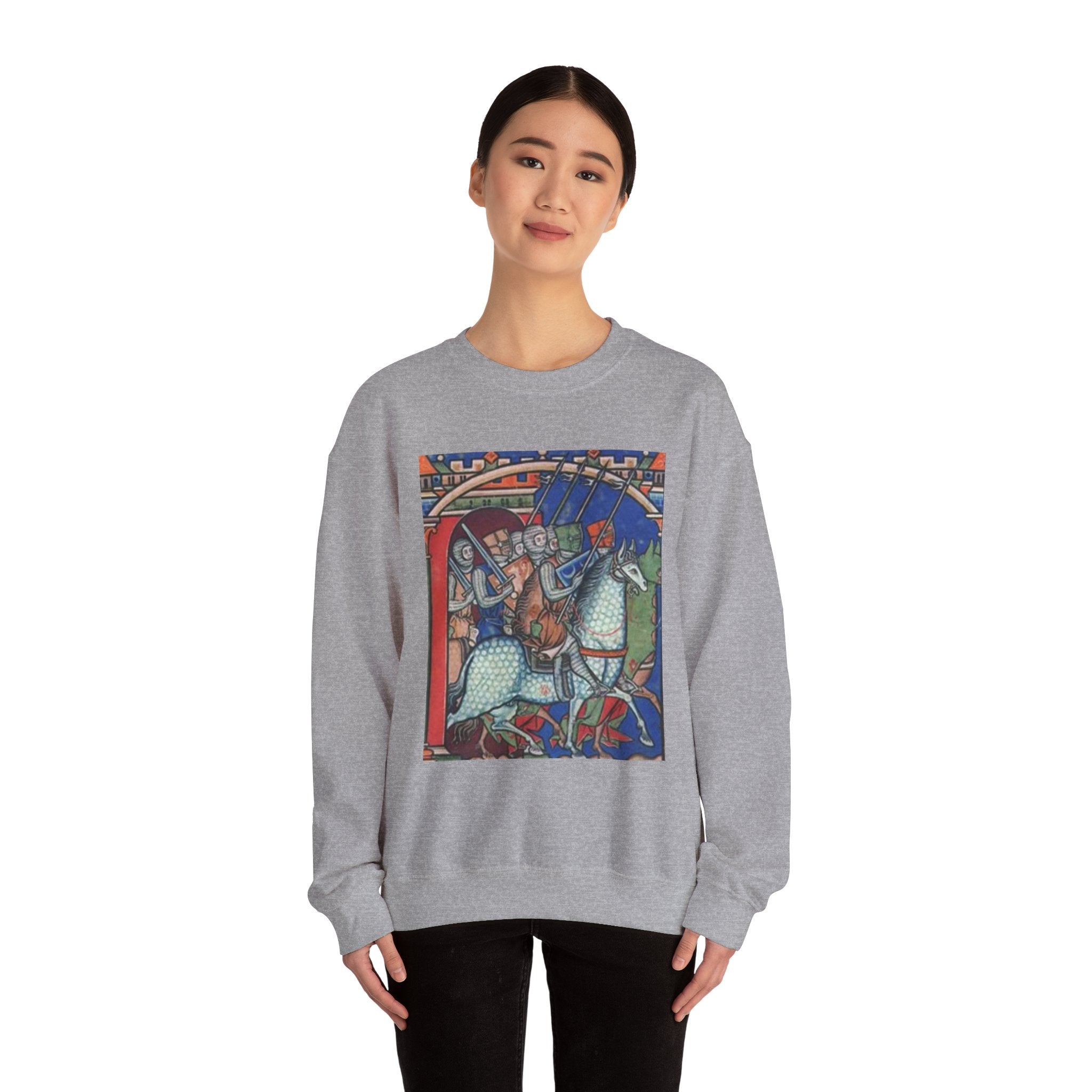 Medieval Knight Crewneck Sweatshirt — 'The Iron Gauntlet' Graphic