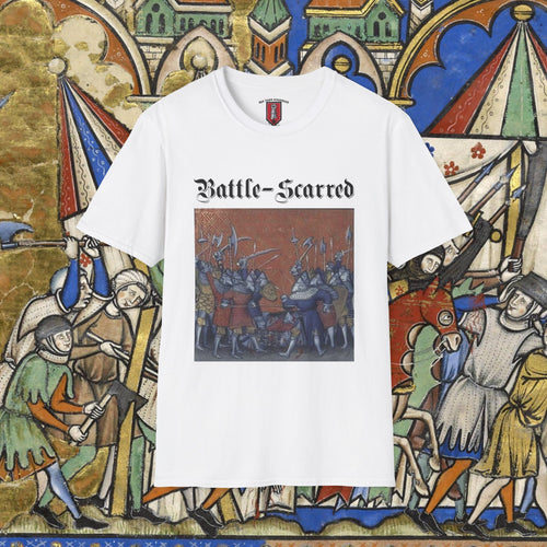 Battle-Scarred T-Shirt — Vintage Medieval Armor Graphic Tee