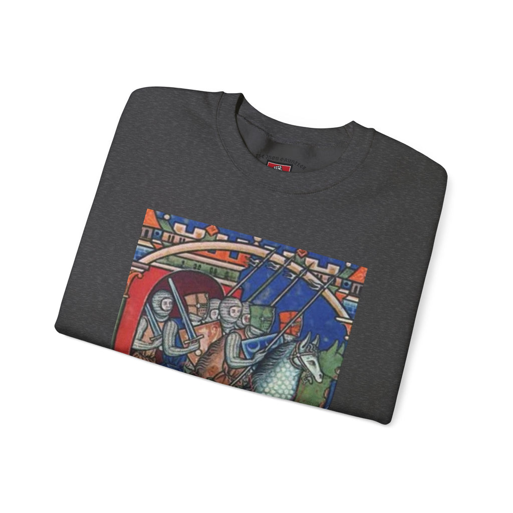 Medieval Knight Crewneck Sweatshirt — 'The Iron Gauntlet' Graphic