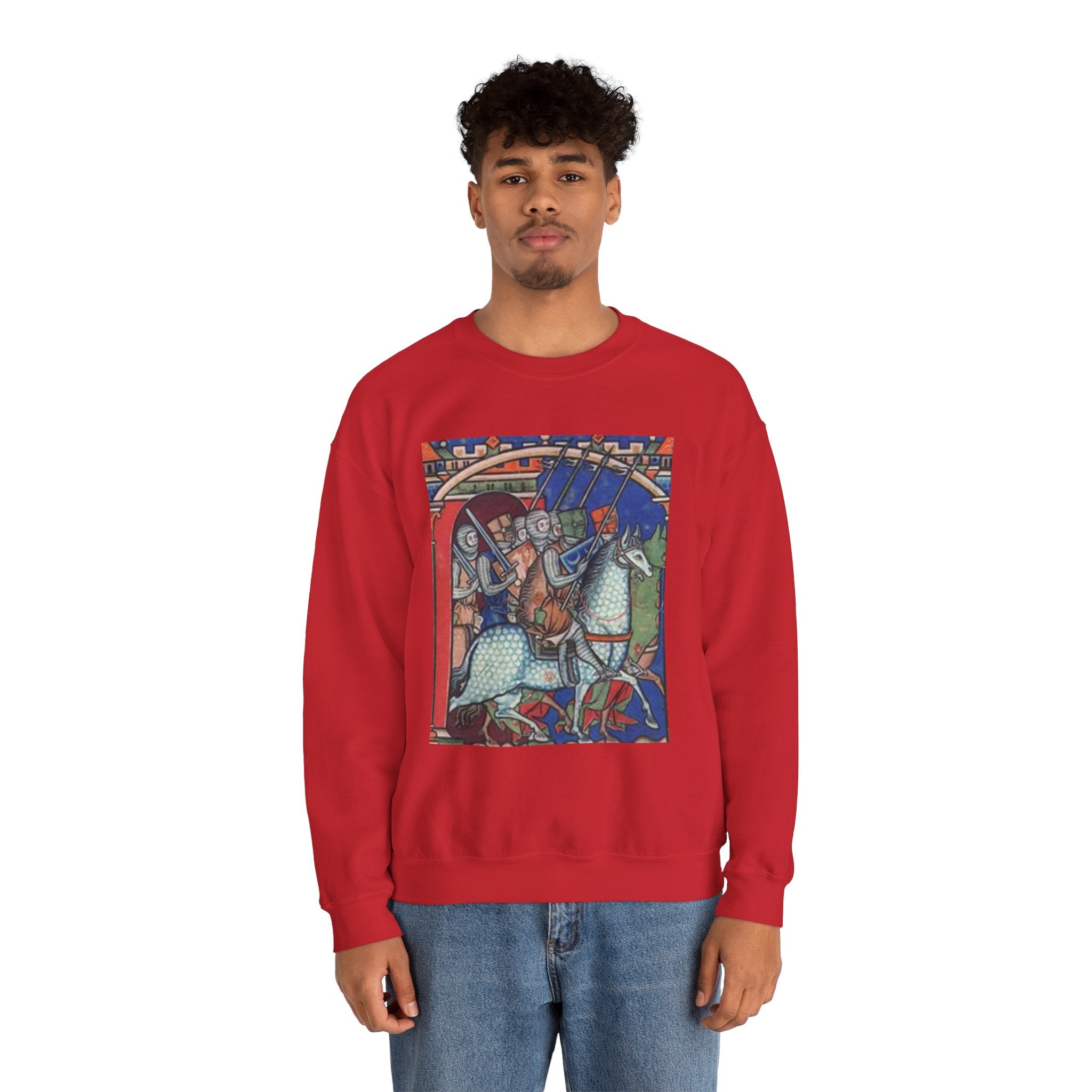 Medieval Knight Crewneck Sweatshirt — 'The Iron Gauntlet' Graphic