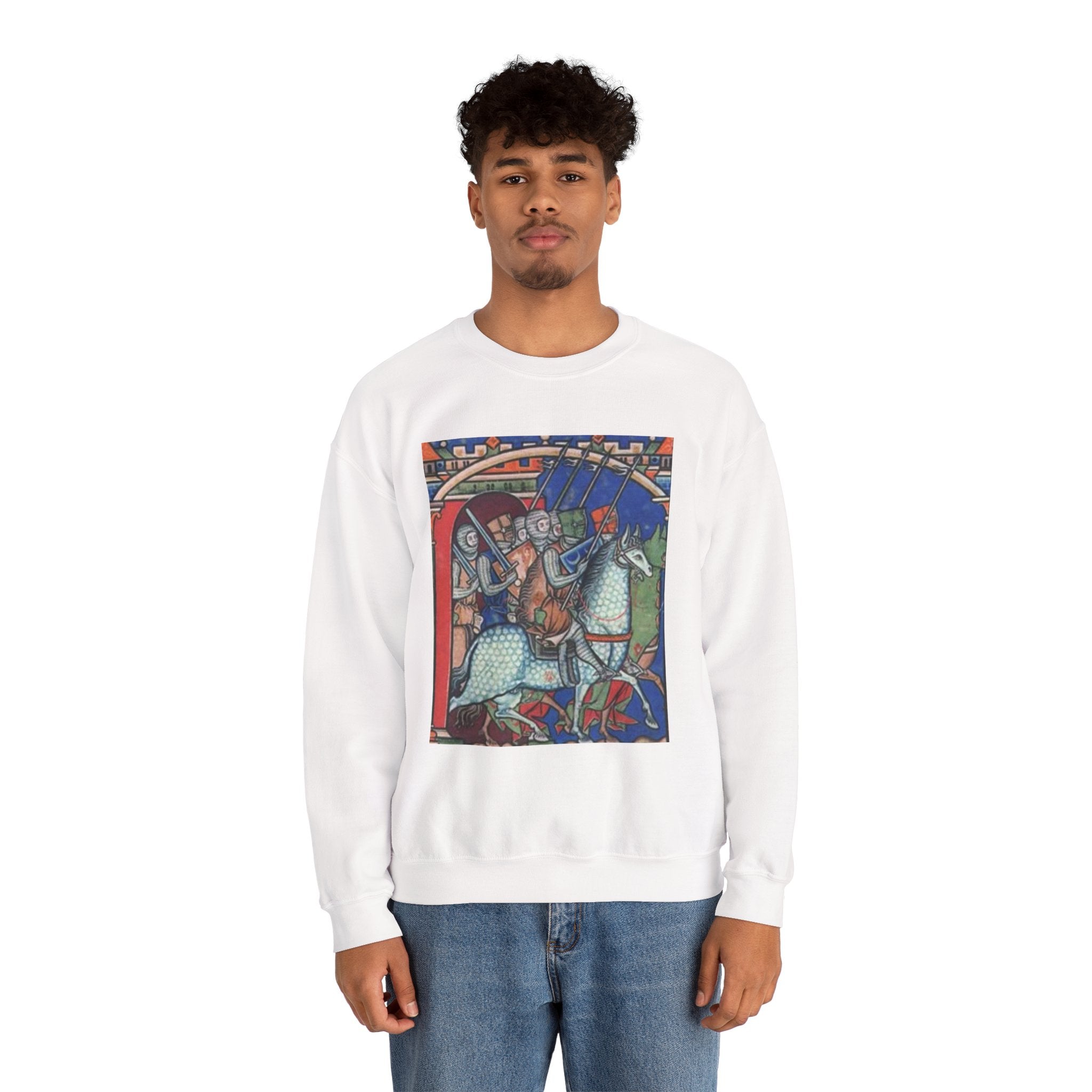 Medieval Knight Crewneck Sweatshirt — 'The Iron Gauntlet' Graphic