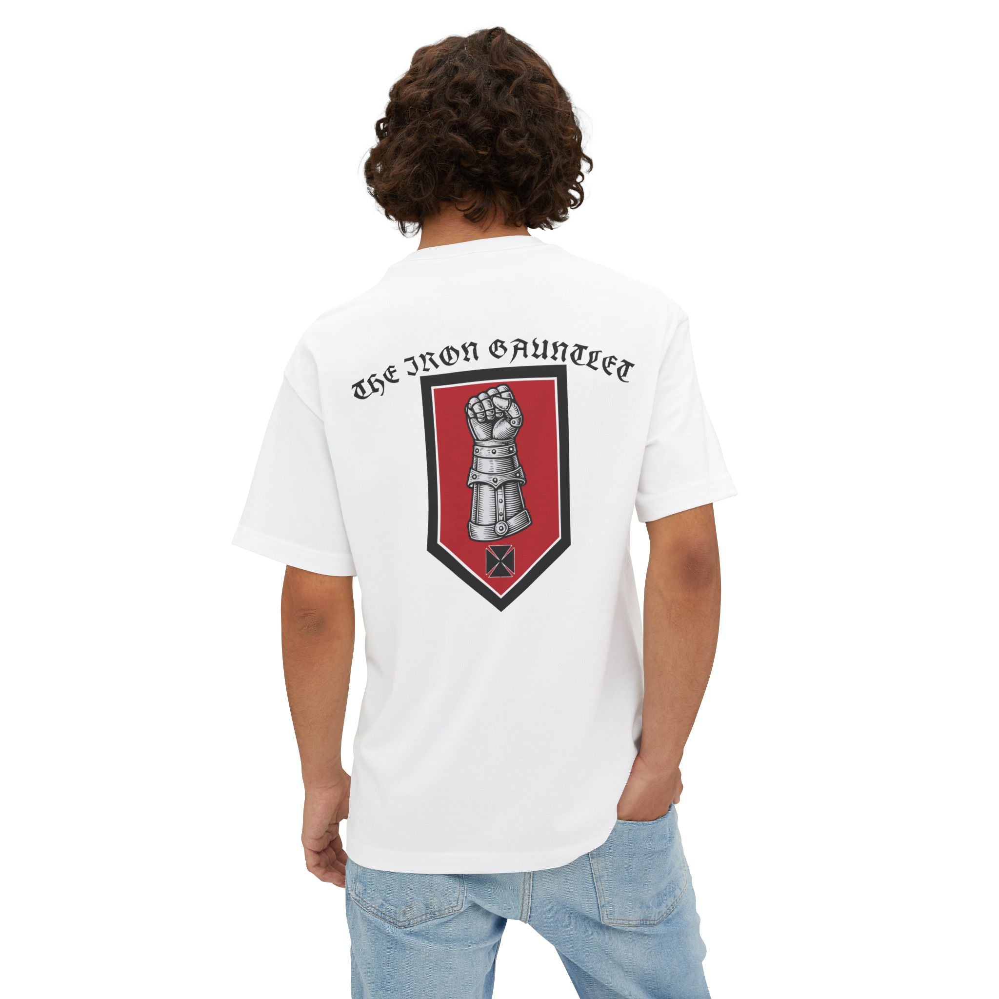 Iron Gauntlet Tee — Medieval Knight Graphic T‑Shirt (Front/Back)