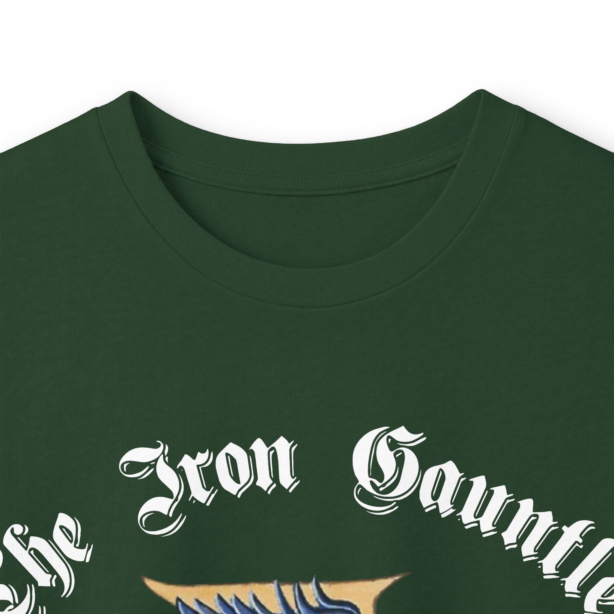 Medieval Gauntlet Long Sleeve Tee — 'The Iron Gauntlet' Dragon Crest Shirt