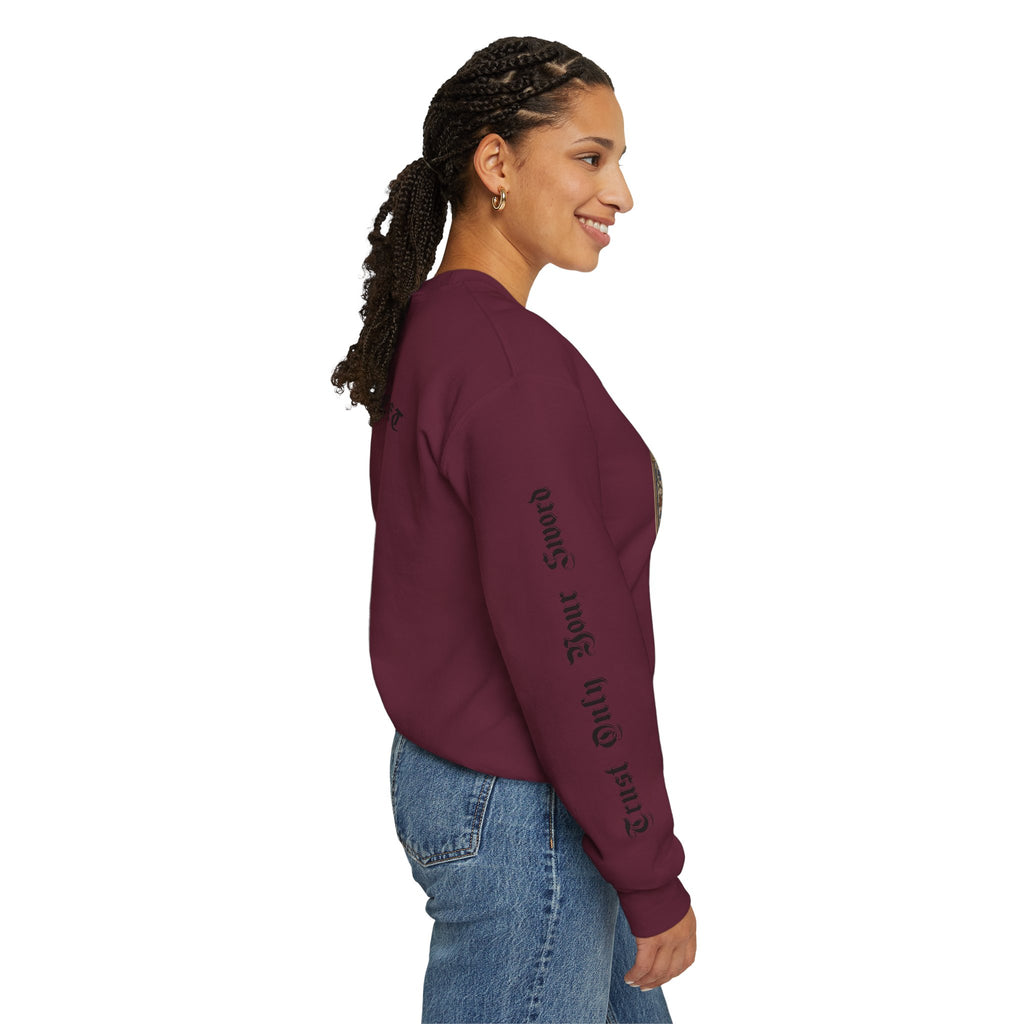 Iron Discipline Crewneck Sweatshirt — Medieval Gauntlet Graphic