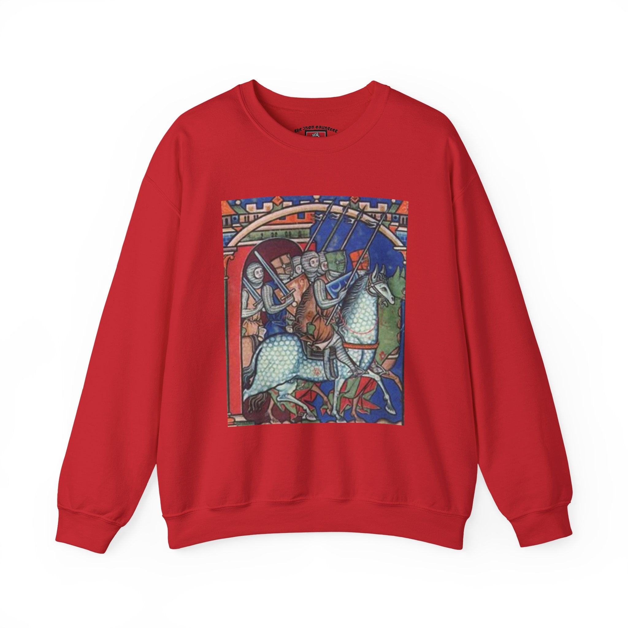 Medieval Knight Crewneck Sweatshirt — 'The Iron Gauntlet' Graphic