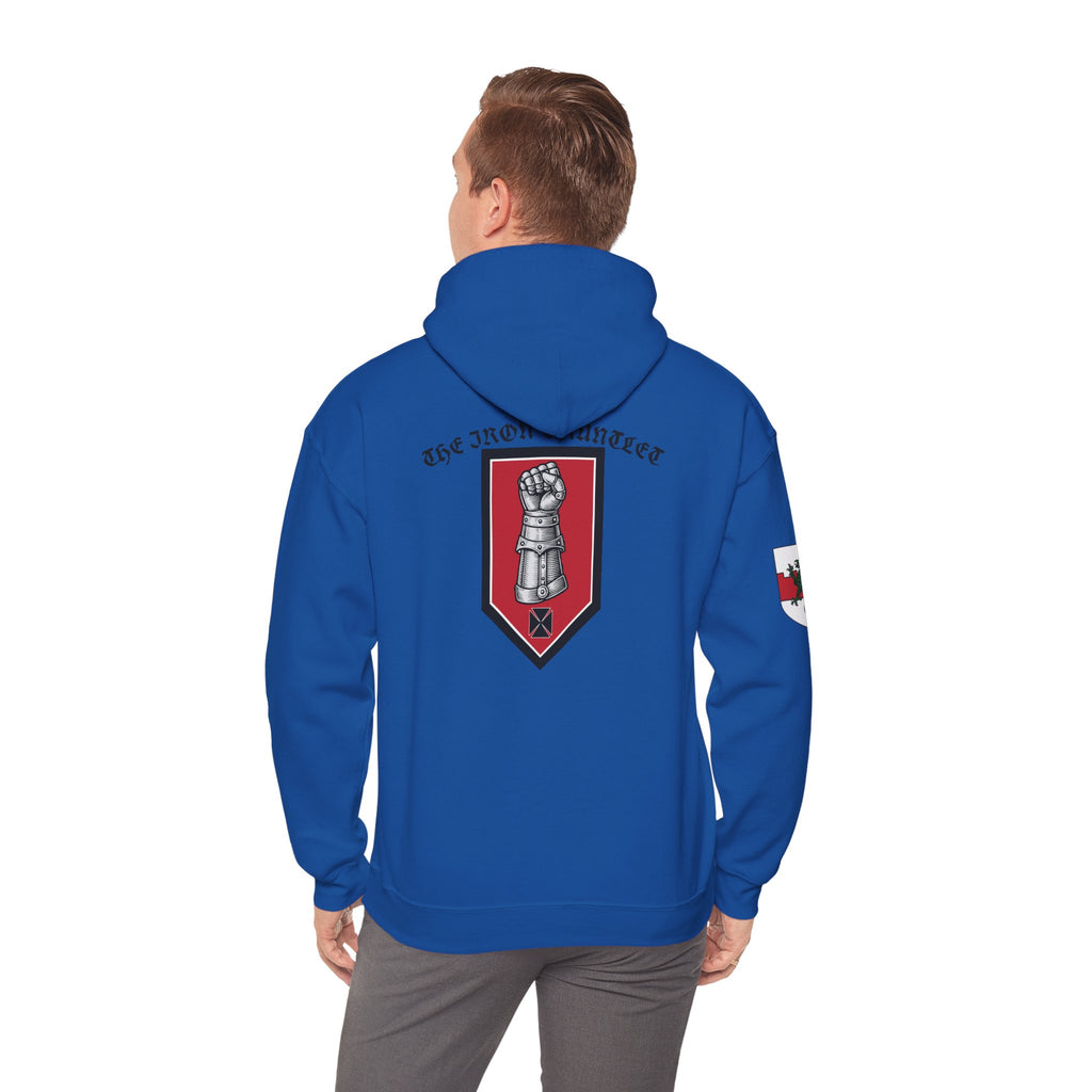 Medieval Knight Hoodie — Heraldic Fist Crest & Tapestry Art Hoodie