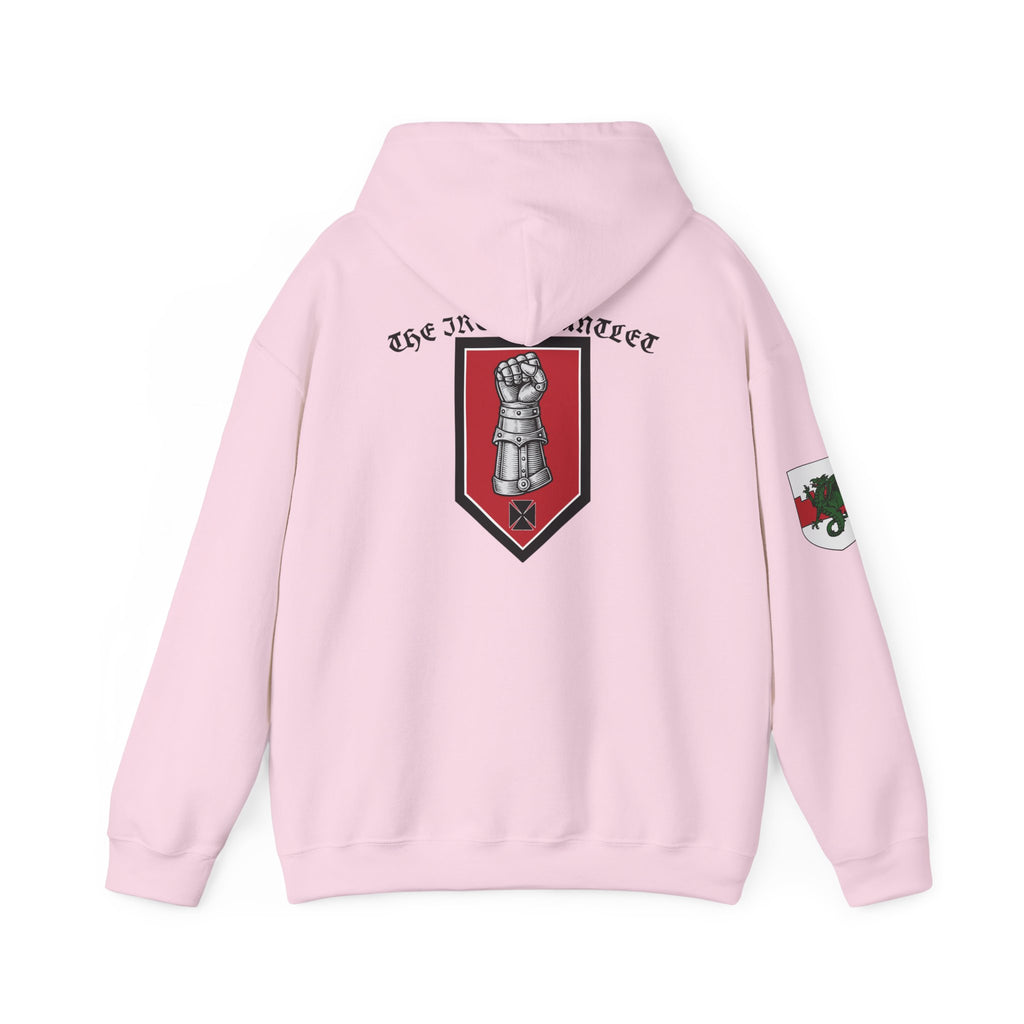 Medieval Knight Hoodie — Heraldic Fist Crest & Tapestry Art Hoodie