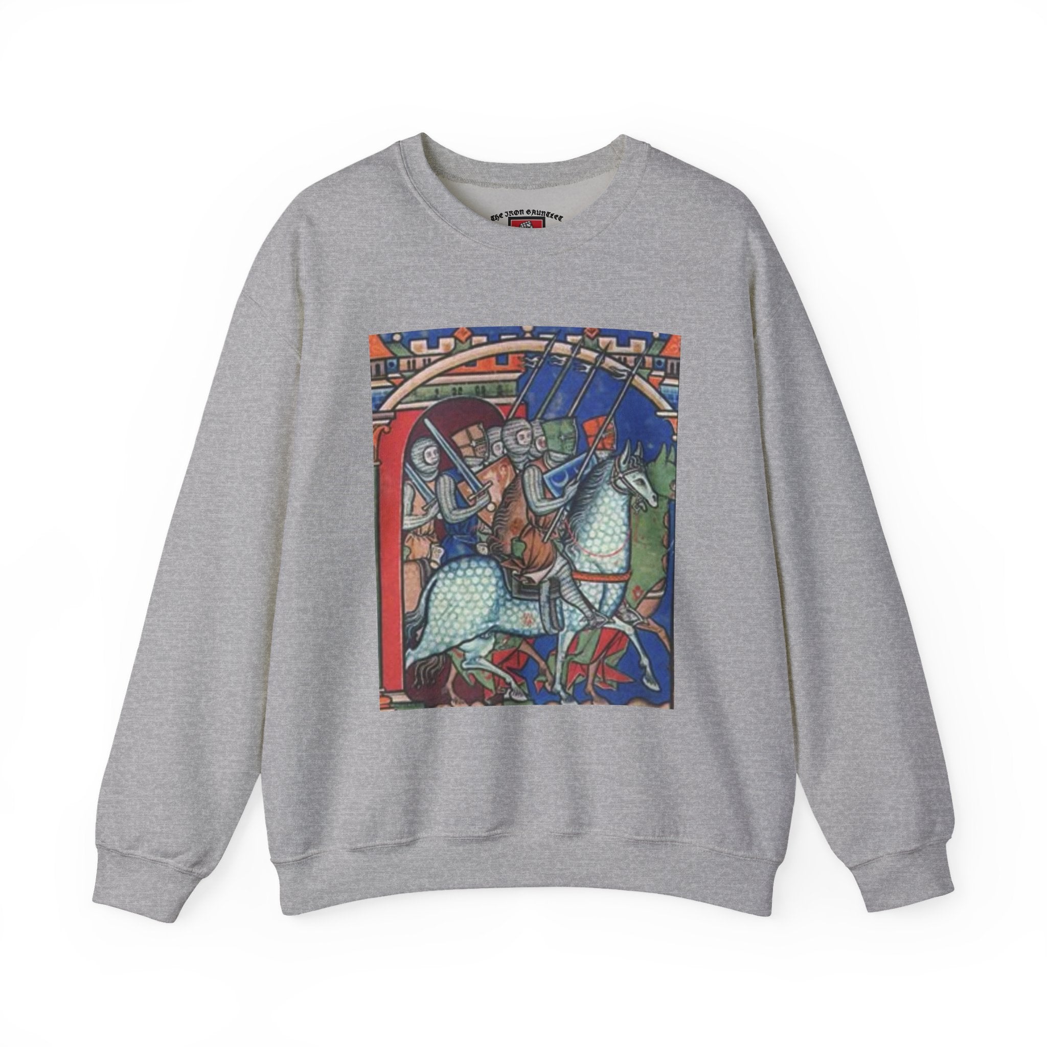 Medieval Knight Crewneck Sweatshirt — 'The Iron Gauntlet' Graphic