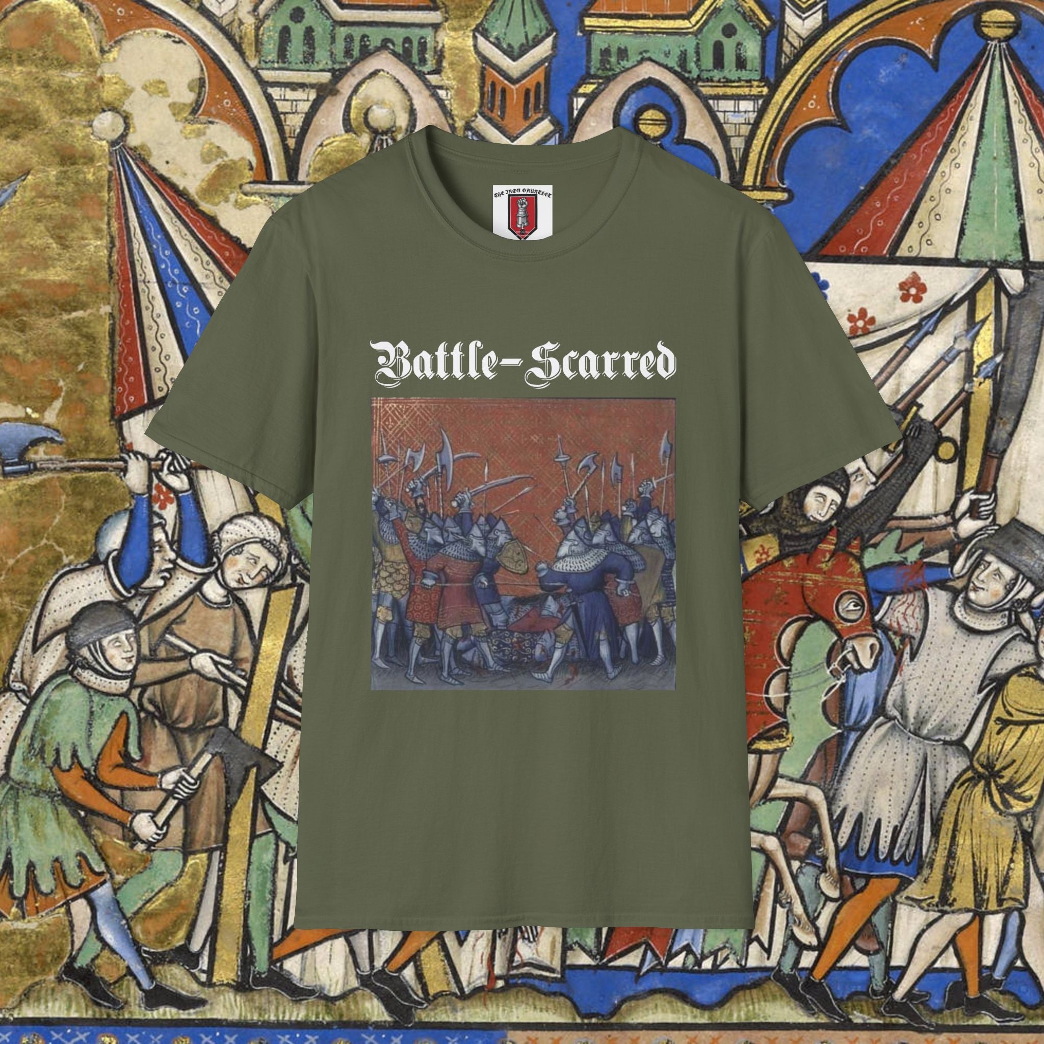 Battle-Scarred T-Shirt — Vintage Medieval Armor Graphic Tee