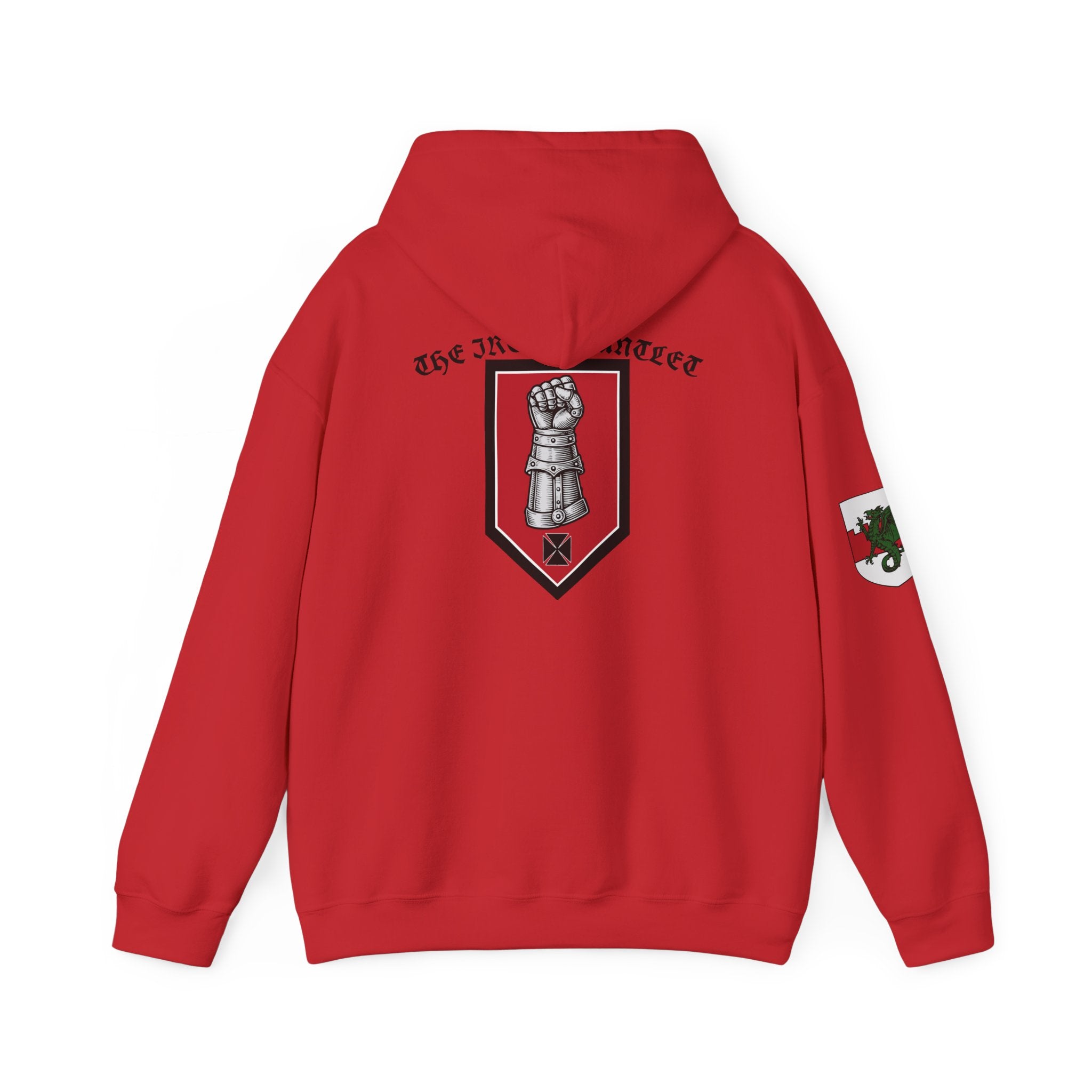 Medieval Knight Hoodie — Heraldic Fist Crest & Tapestry Art Hoodie