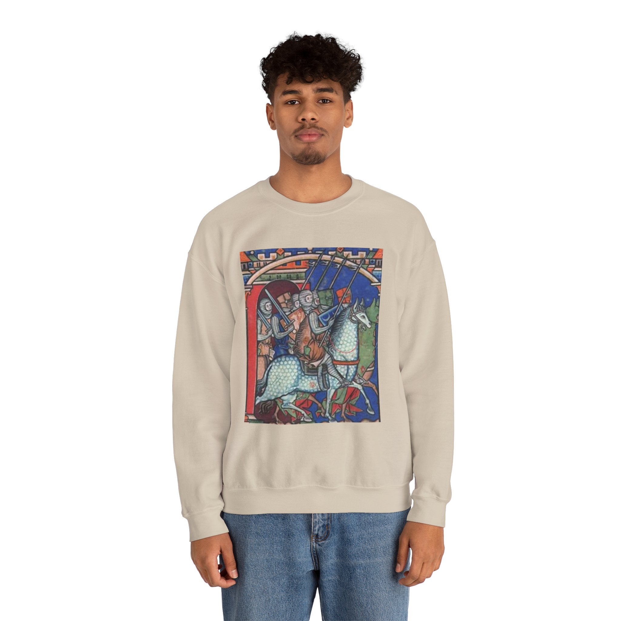 Medieval Knight Crewneck Sweatshirt — 'The Iron Gauntlet' Graphic