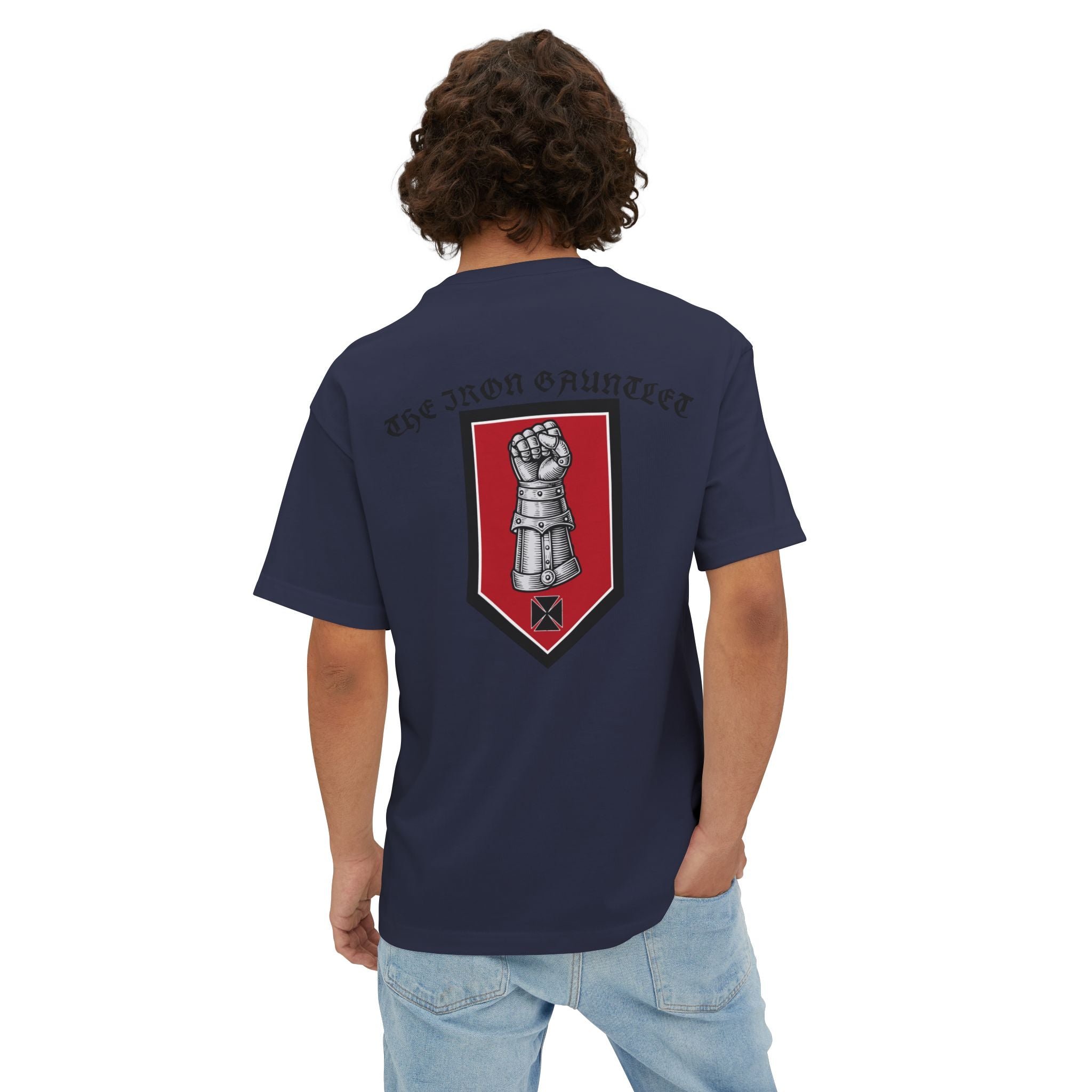 Iron Gauntlet Tee — Medieval Knight Graphic T‑Shirt (Front/Back)