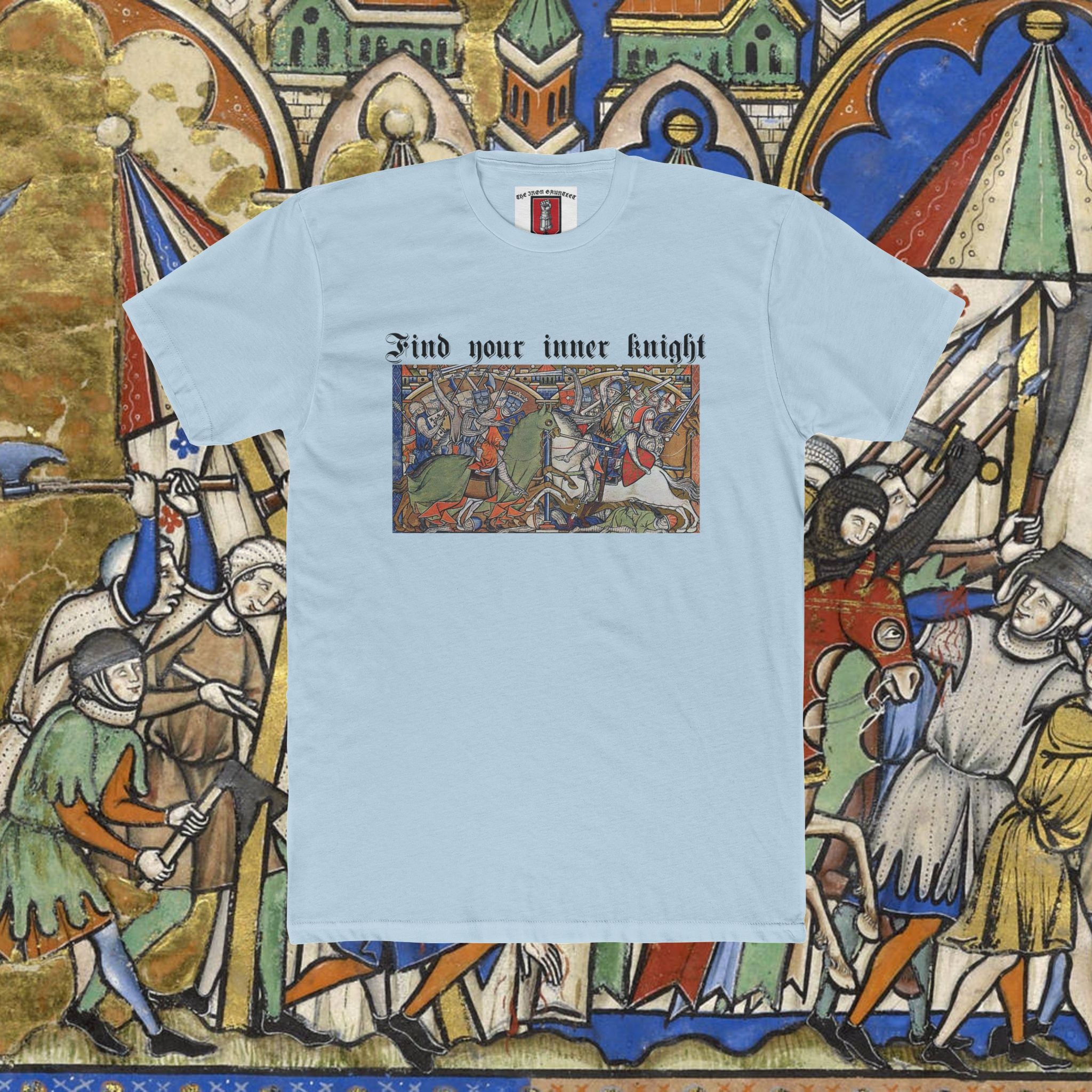Find Your Inner Knight — Medieval Graphic T-Shirt | The Iron Gauntlet