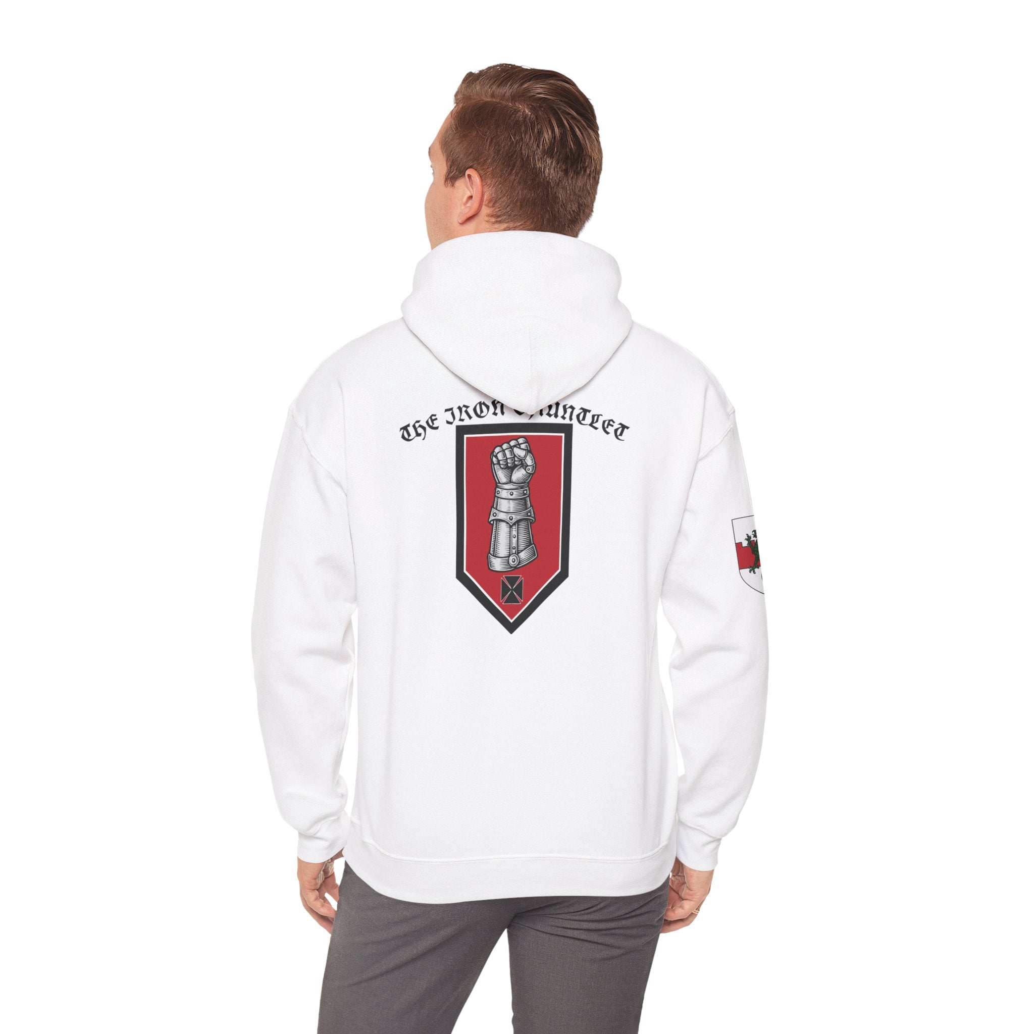 Medieval Knight Hoodie — Heraldic Fist Crest & Tapestry Art Hoodie