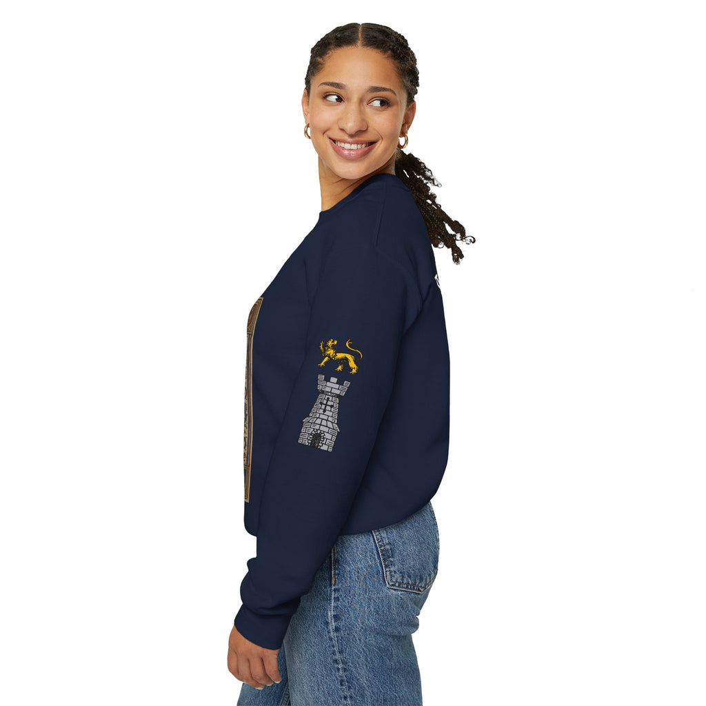 Iron Discipline Crewneck Sweatshirt — Medieval Gauntlet Graphic