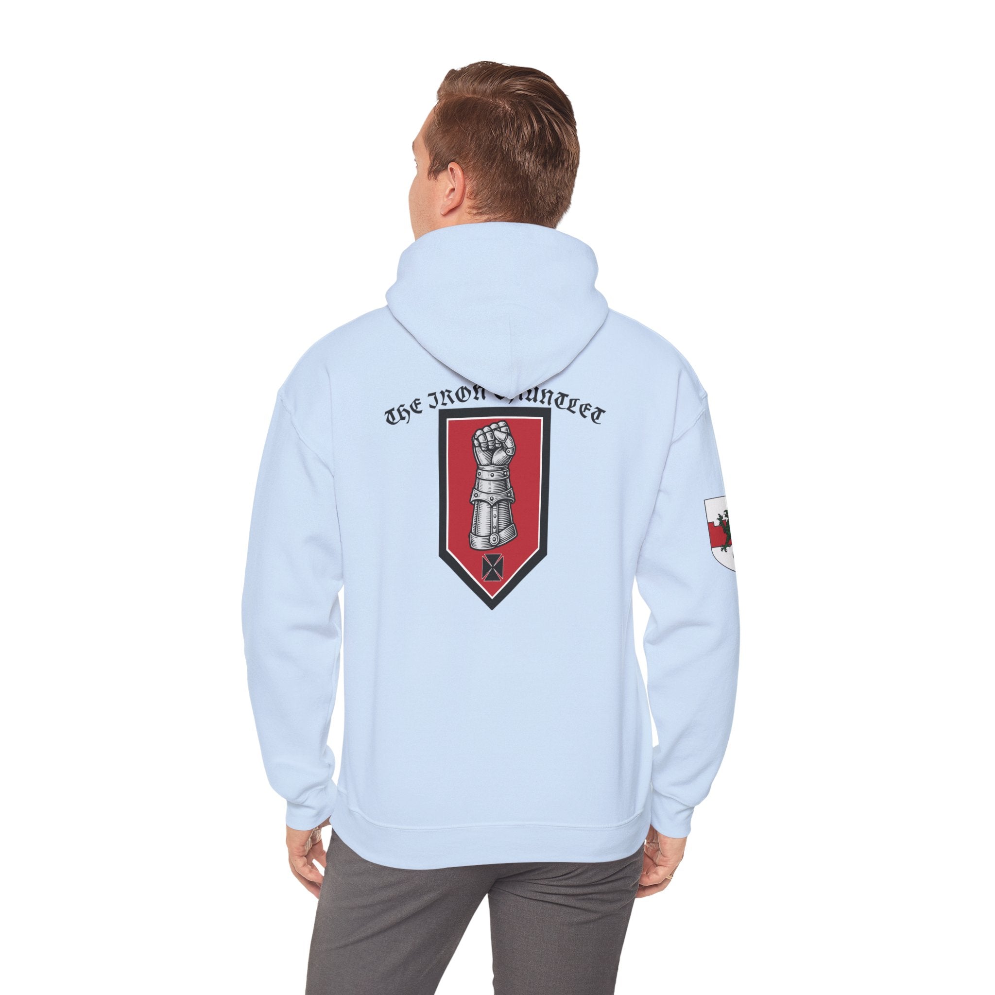 Medieval Knight Hoodie — Heraldic Fist Crest & Tapestry Art Hoodie