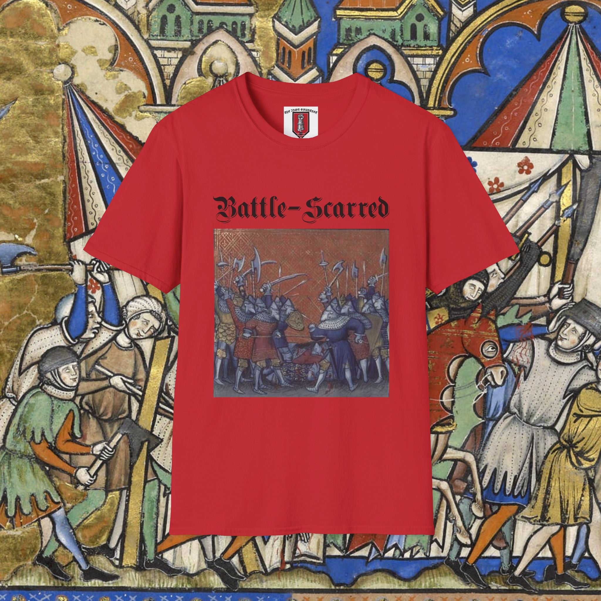 Battle-Scarred T-Shirt — Vintage Medieval Armor Graphic Tee