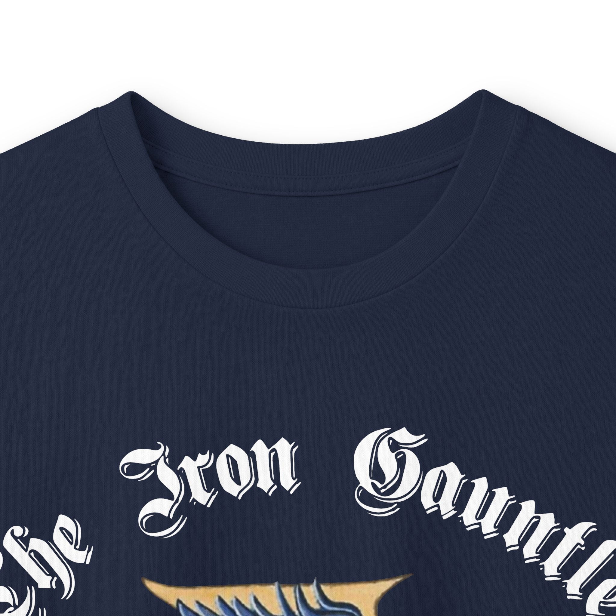 Medieval Gauntlet Long Sleeve Tee — 'The Iron Gauntlet' Dragon Crest Shirt