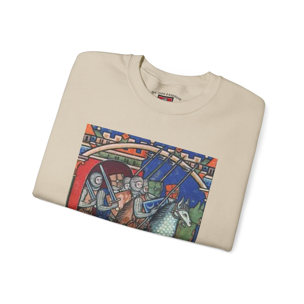 Medieval Knight Crewneck Sweatshirt — 'The Iron Gauntlet' Graphic