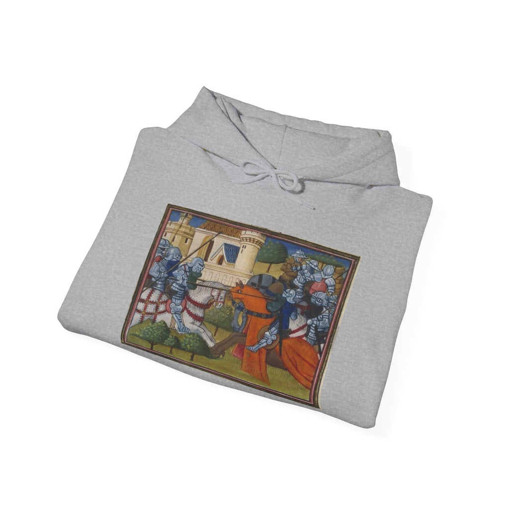 Medieval Knight Hoodie — Heraldic Fist Crest & Tapestry Art Hoodie