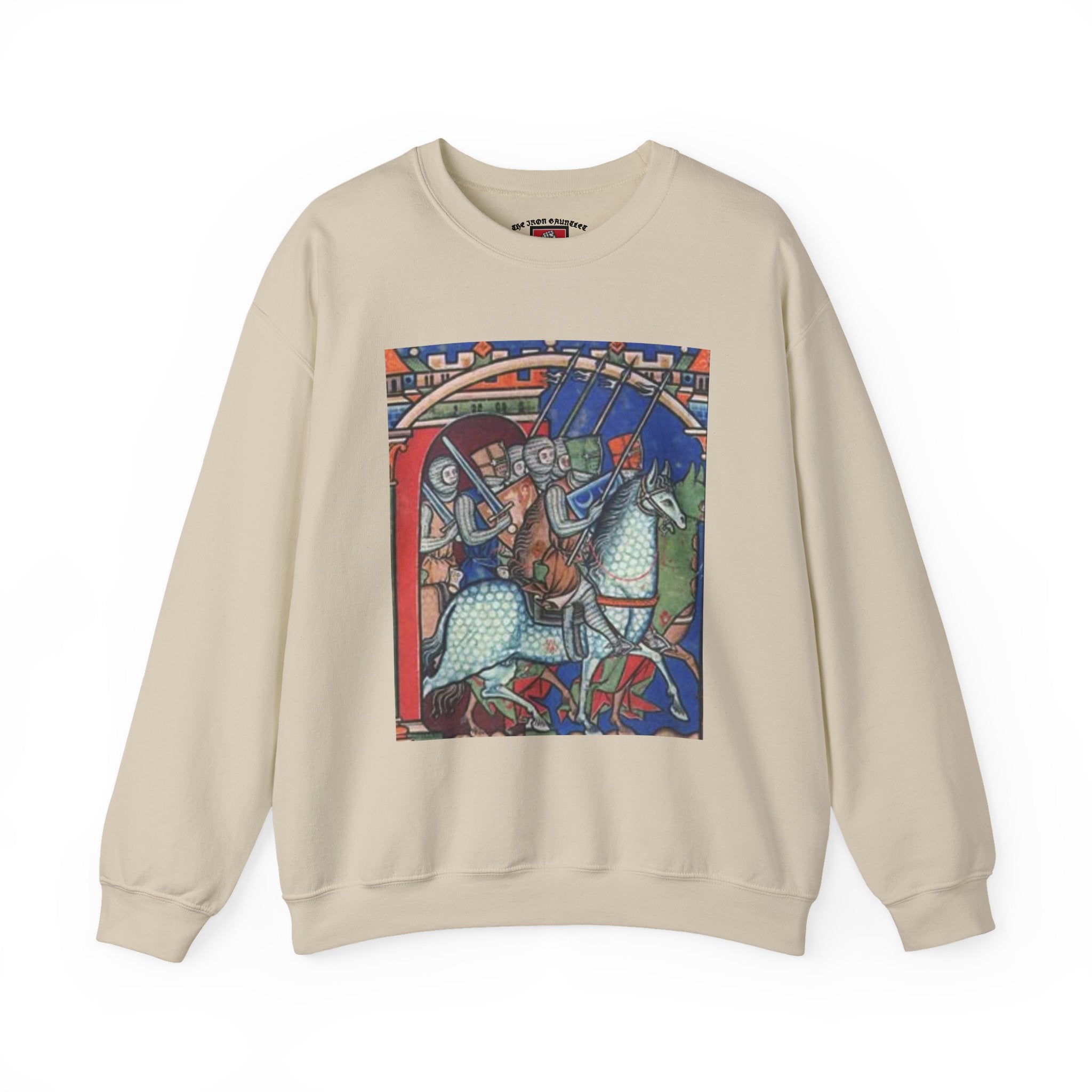 Medieval Knight Crewneck Sweatshirt — 'The Iron Gauntlet' Graphic