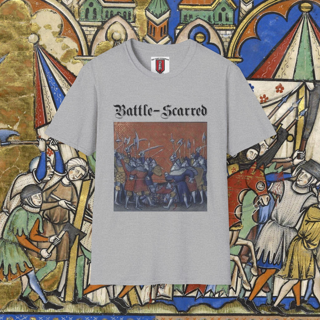 Battle-Scarred T-Shirt — Vintage Medieval Armor Graphic Tee