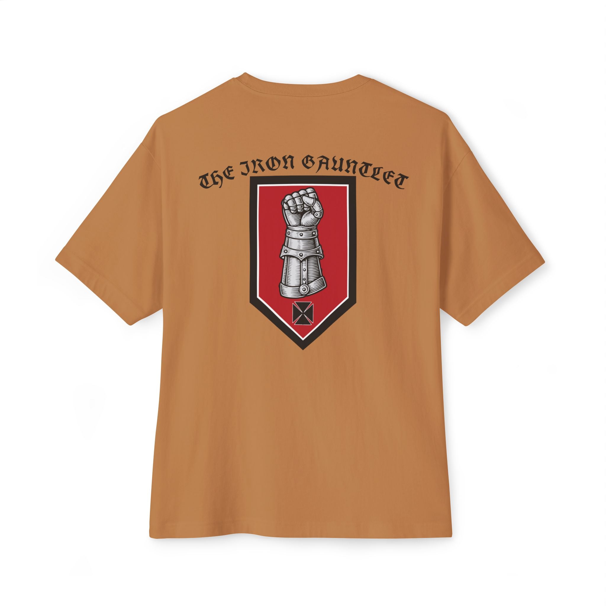 Iron Gauntlet Tee — Medieval Knight Graphic T‑Shirt (Front/Back)