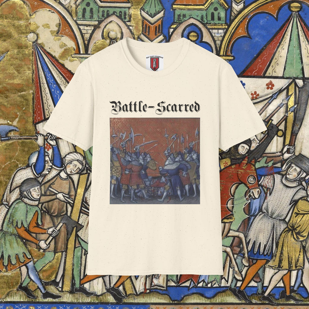 Battle-Scarred T-Shirt — Vintage Medieval Armor Graphic Tee