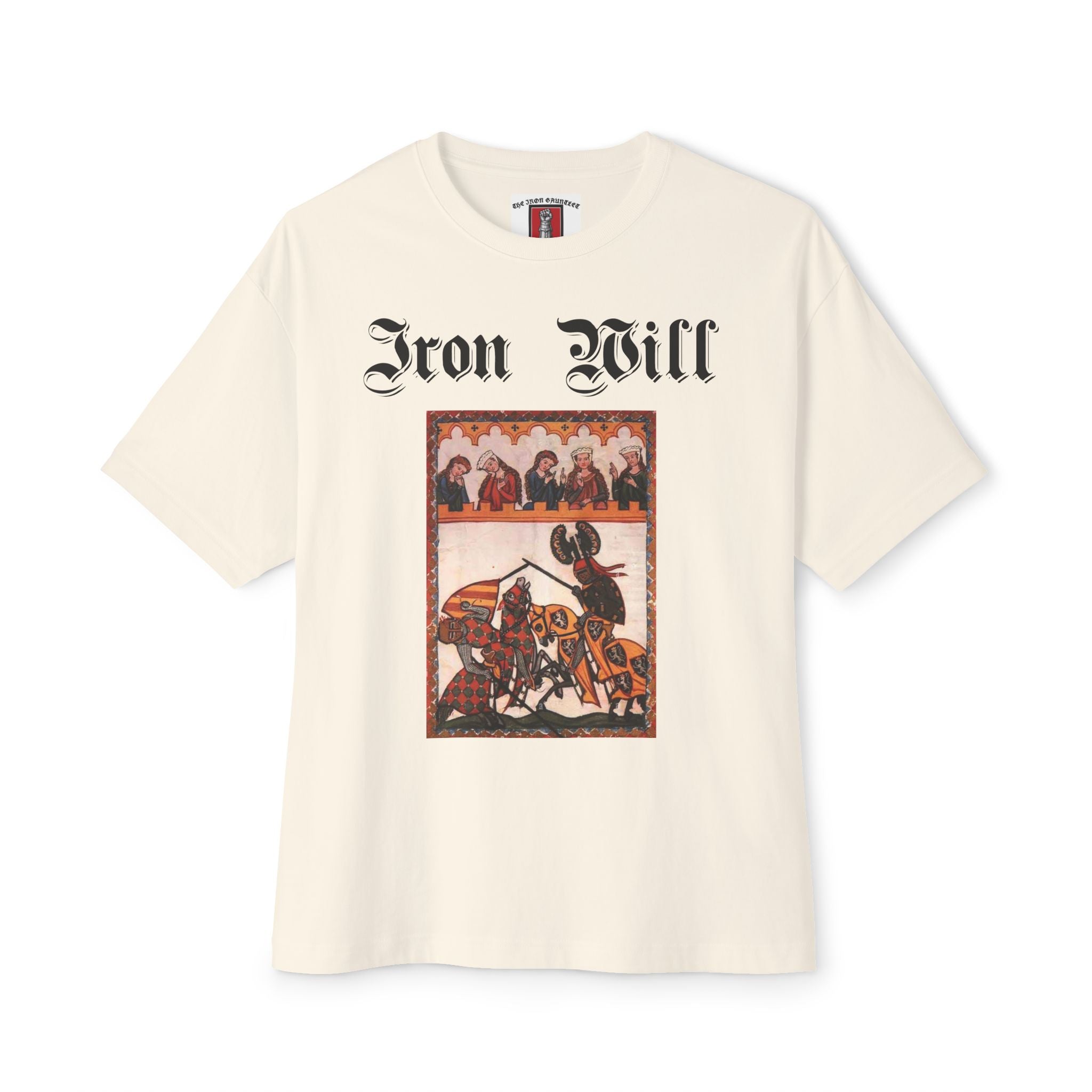 Iron Gauntlet Tee — Medieval Knight Graphic T‑Shirt (Front/Back)