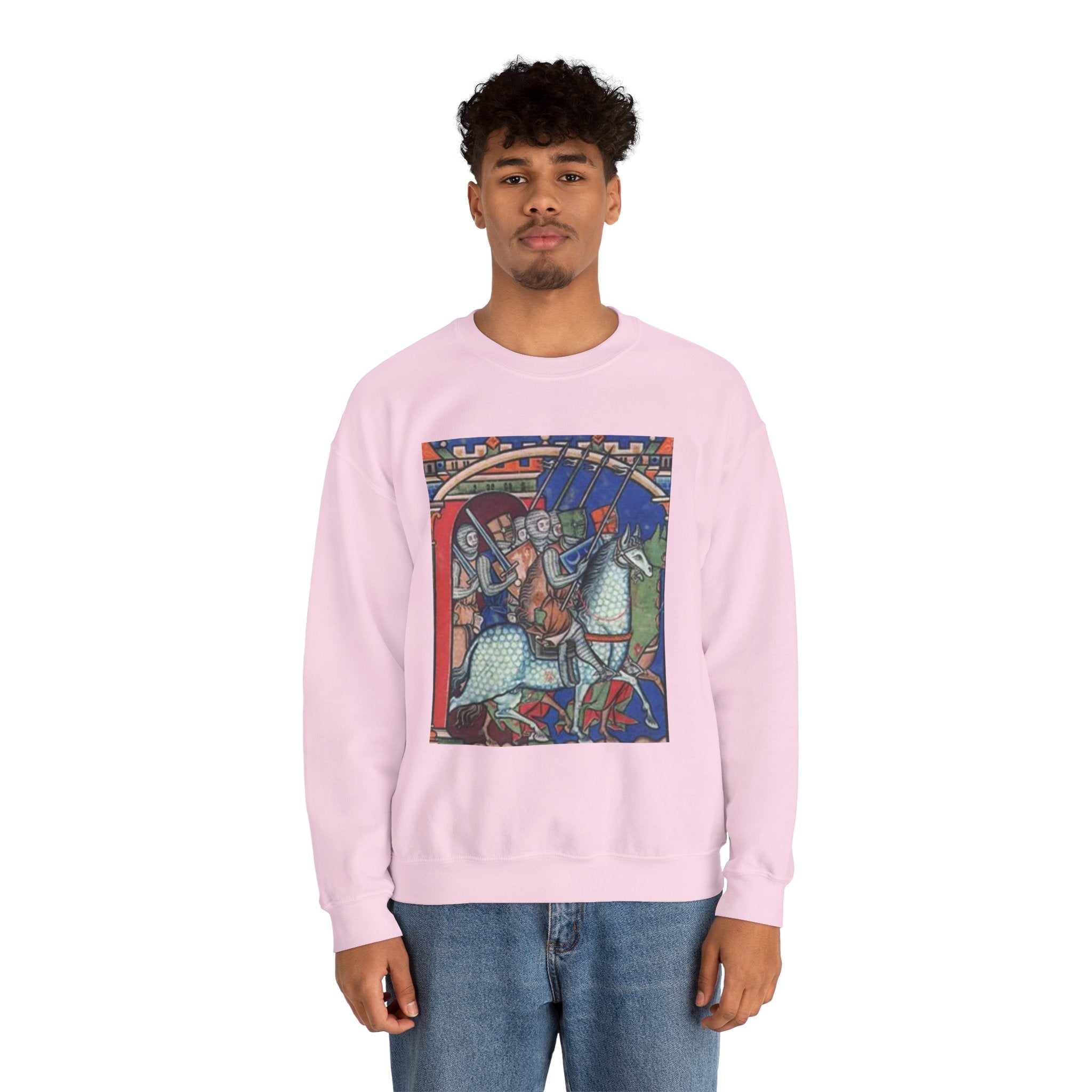 Medieval Knight Crewneck Sweatshirt — 'The Iron Gauntlet' Graphic