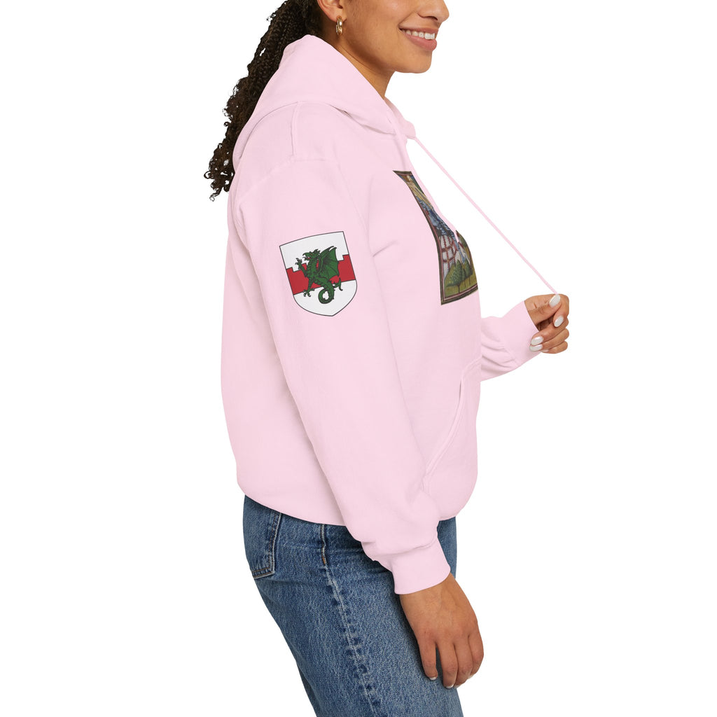 Medieval Knight Hoodie — Heraldic Fist Crest & Tapestry Art Hoodie