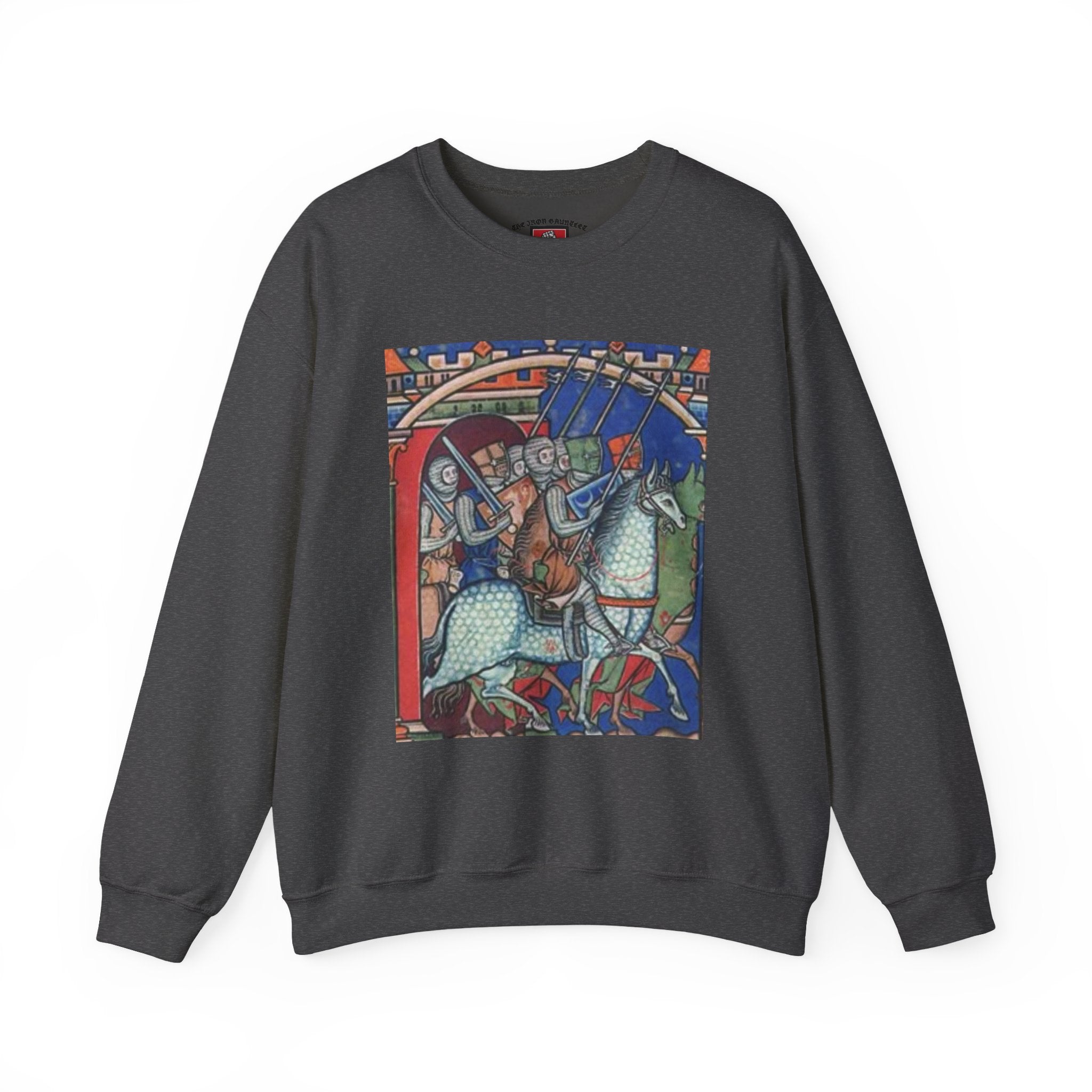 Medieval Knight Crewneck Sweatshirt — 'The Iron Gauntlet' Graphic