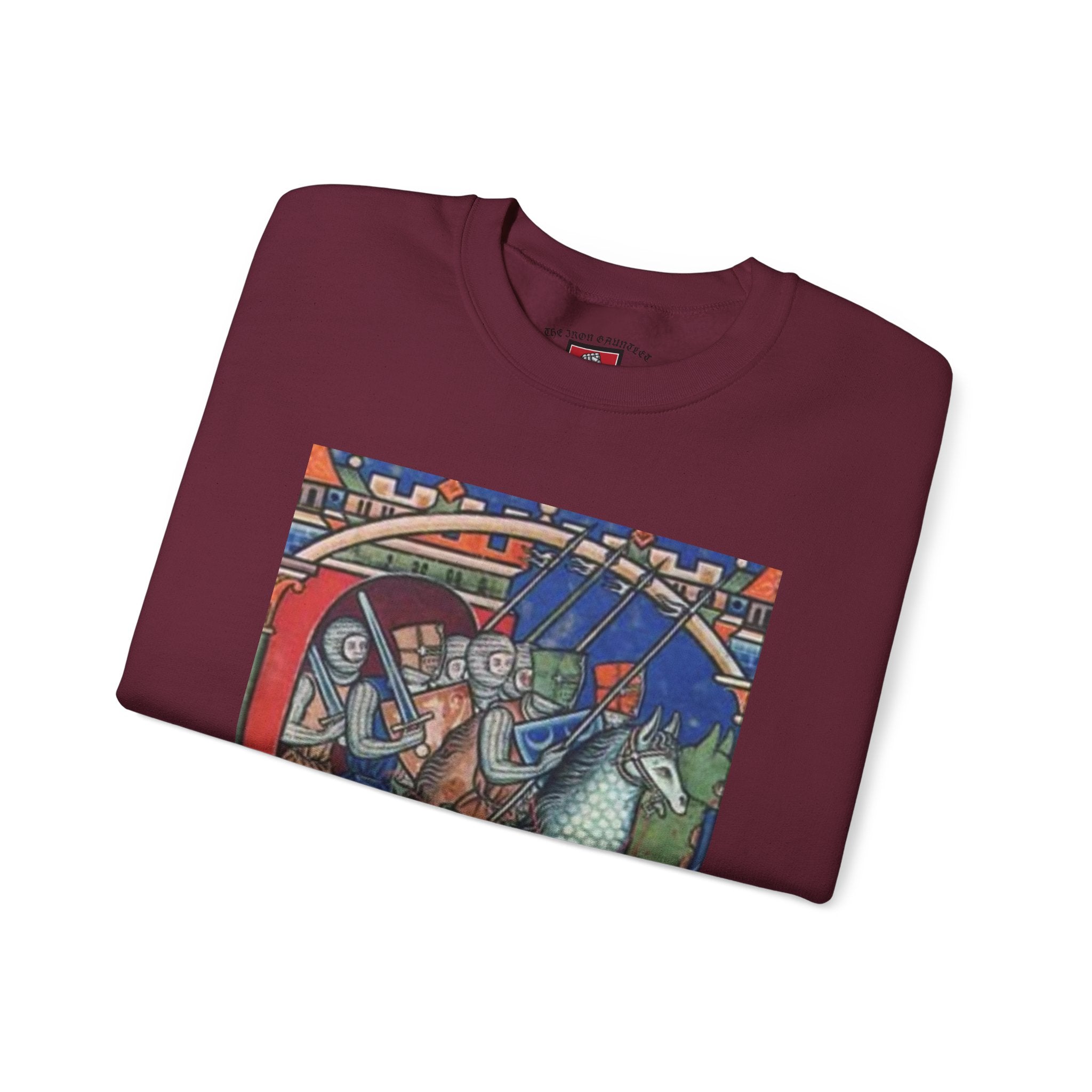 Medieval Knight Crewneck Sweatshirt — 'The Iron Gauntlet' Graphic