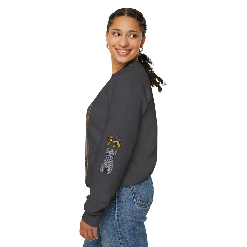 Iron Discipline Crewneck Sweatshirt — Medieval Gauntlet Graphic