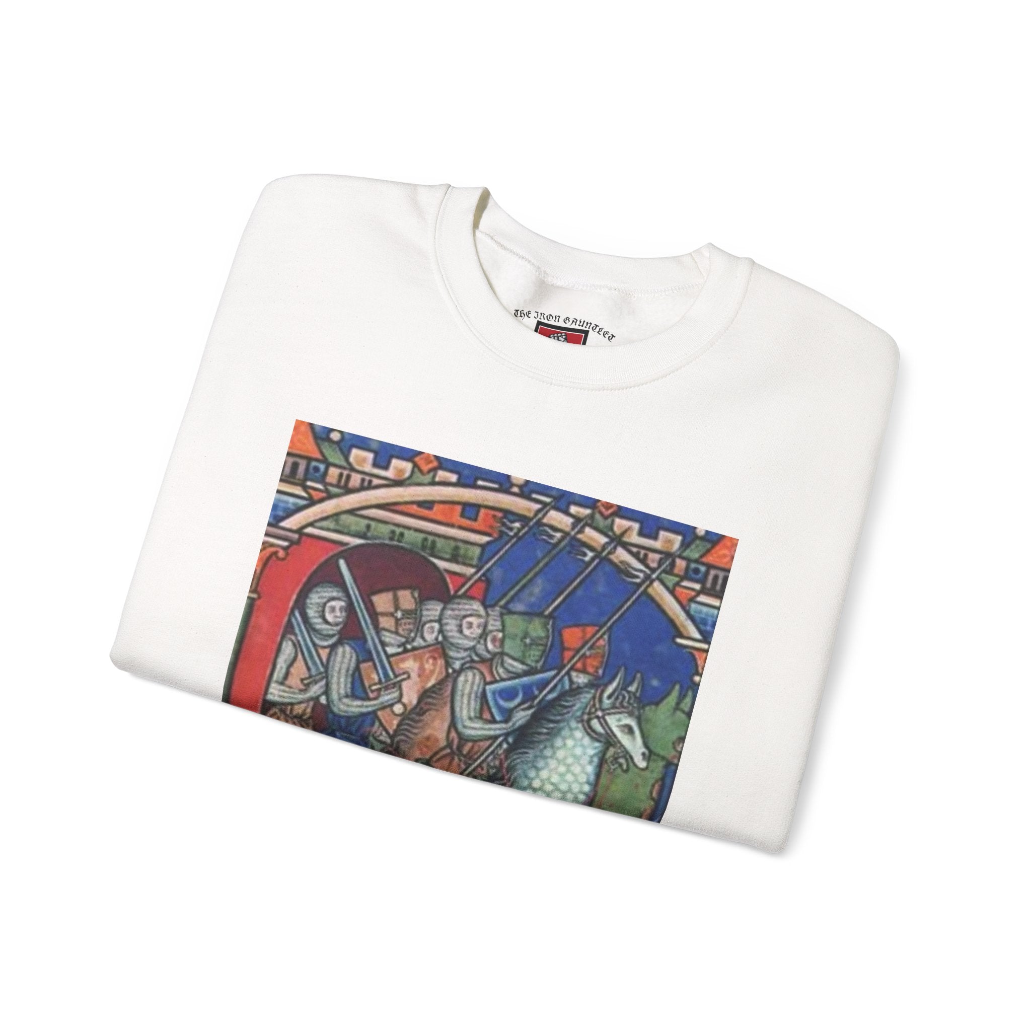 Medieval Knight Crewneck Sweatshirt — 'The Iron Gauntlet' Graphic