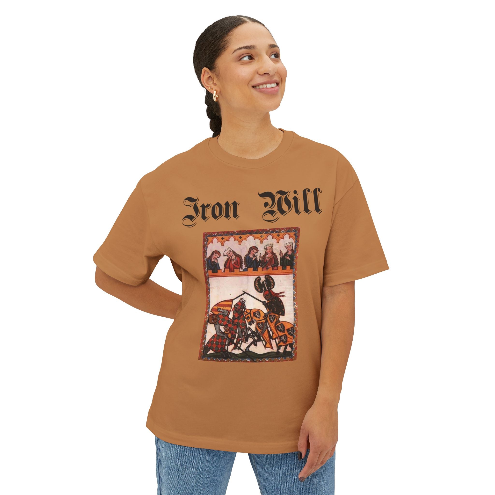 Iron Gauntlet Tee — Medieval Knight Graphic T‑Shirt (Front/Back)