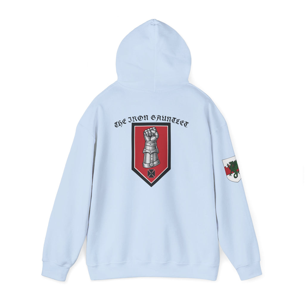 Medieval Knight Hoodie — Heraldic Fist Crest & Tapestry Art Hoodie