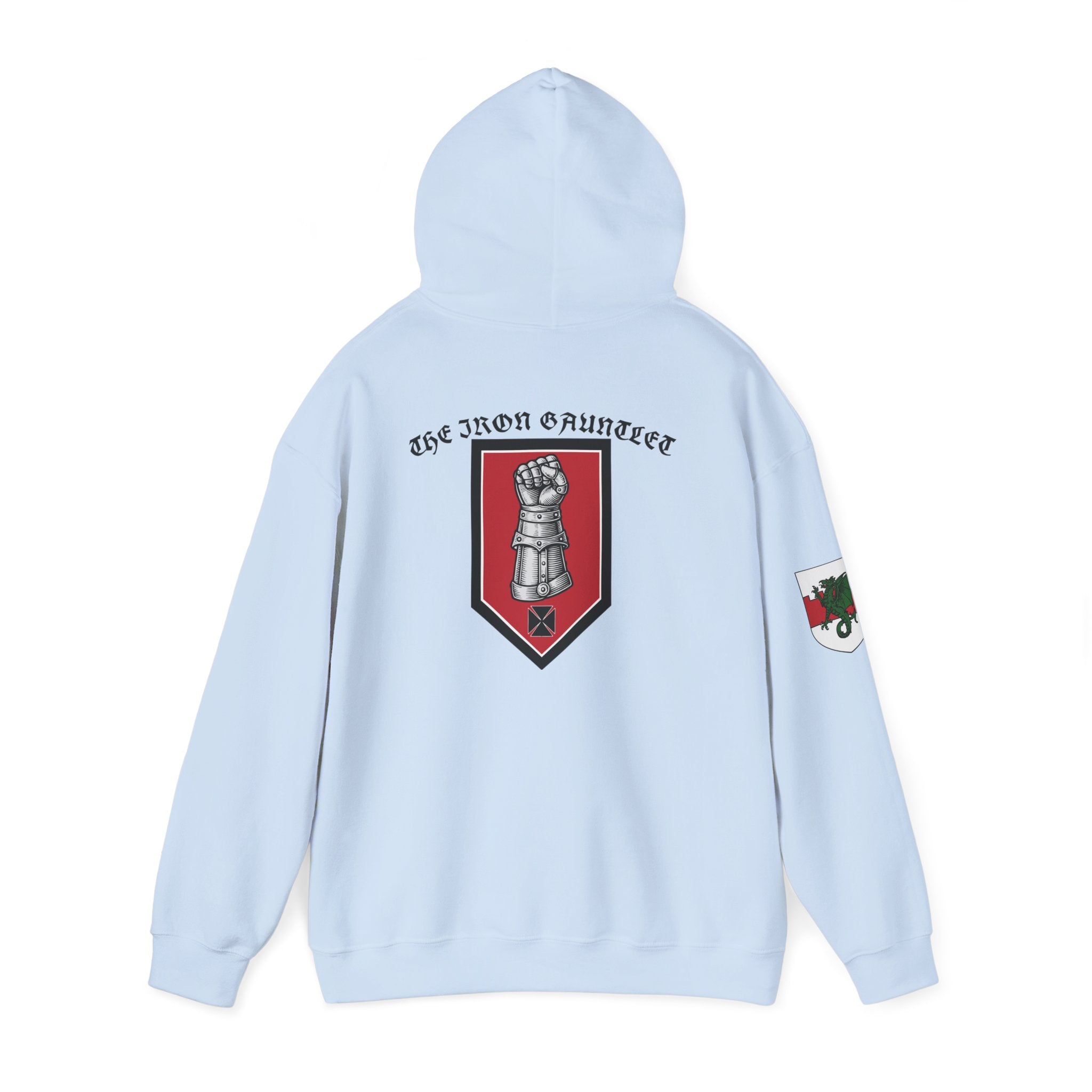 Medieval Knight Hoodie — Heraldic Fist Crest & Tapestry Art Hoodie