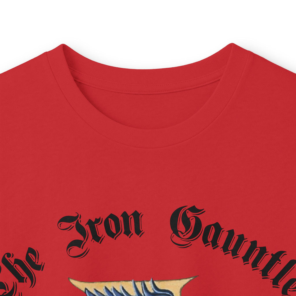 Medieval Gauntlet Long Sleeve Tee — 'The Iron Gauntlet' Dragon Crest Shirt