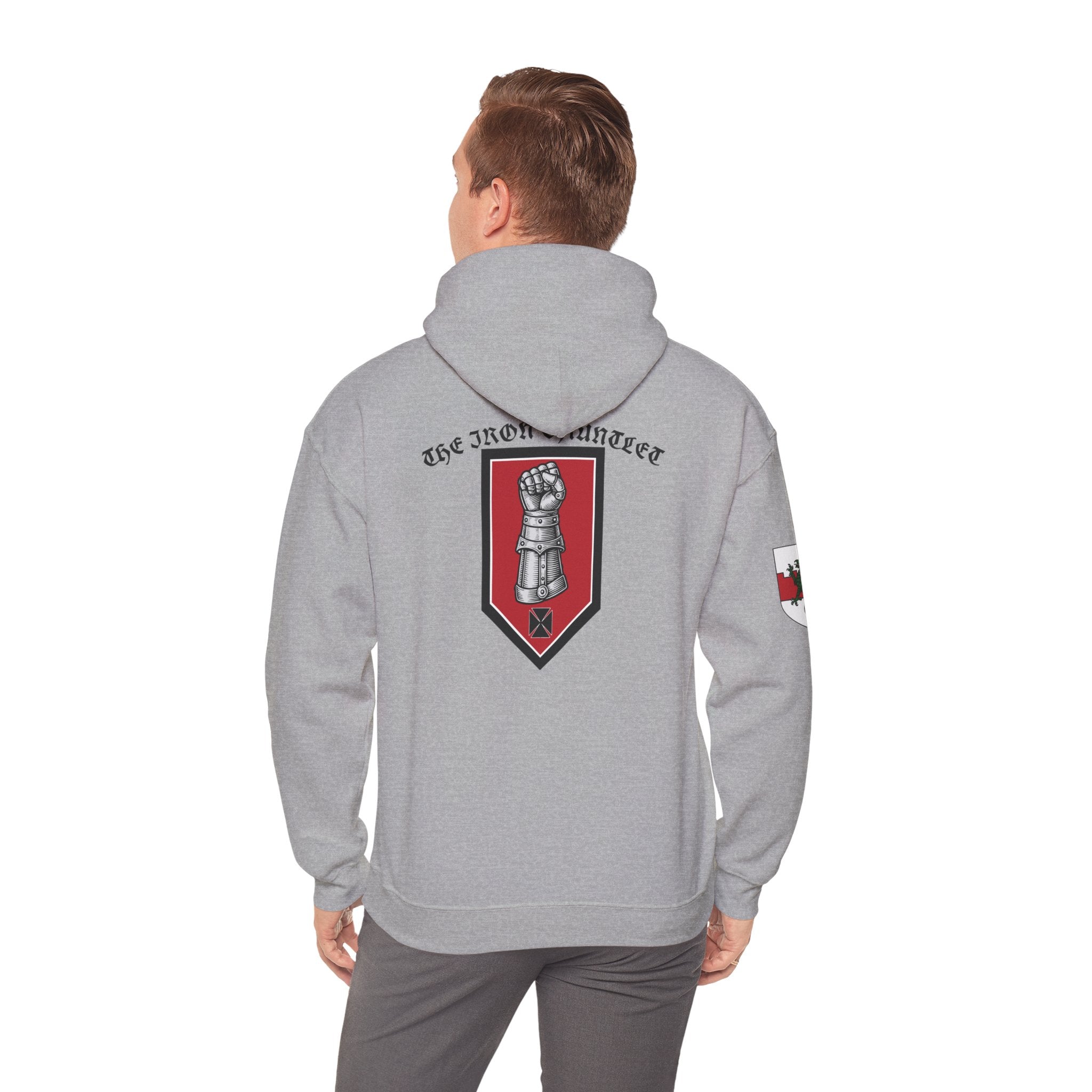 Medieval Knight Hoodie — Heraldic Fist Crest & Tapestry Art Hoodie