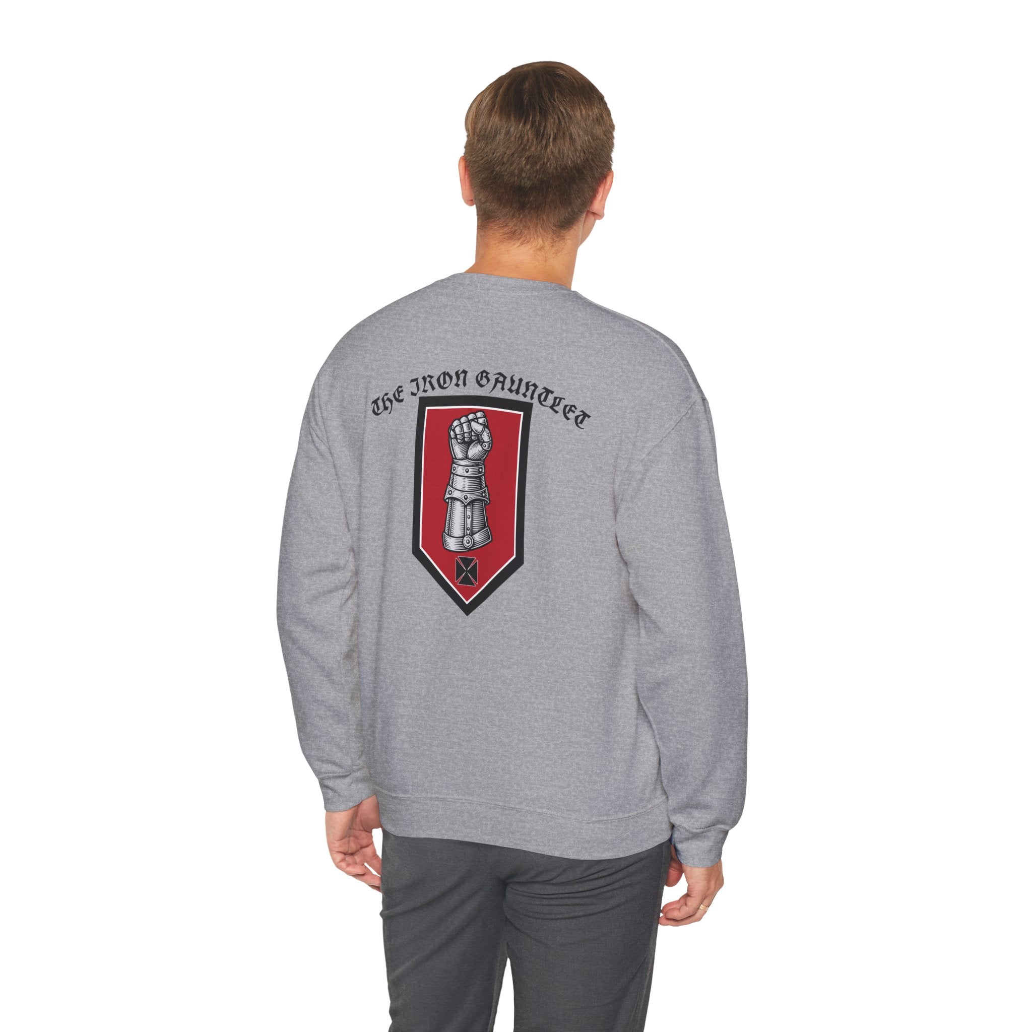 Medieval Knight Crewneck Sweatshirt — 'The Iron Gauntlet' Graphic